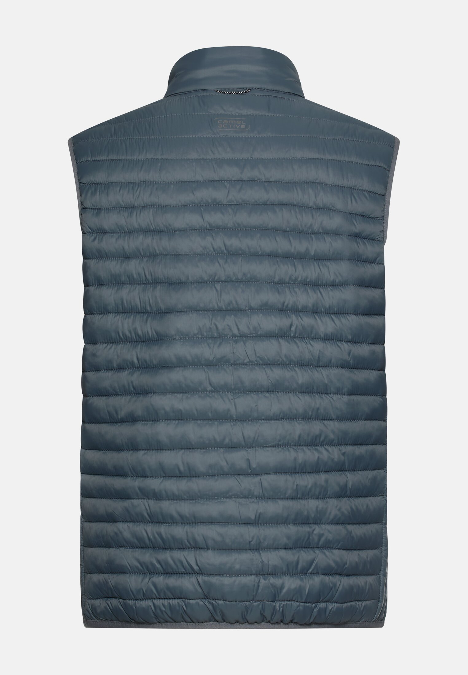 Men Water-repellent quilted waistcoat with two inside pockets Tinted Blue frontal back