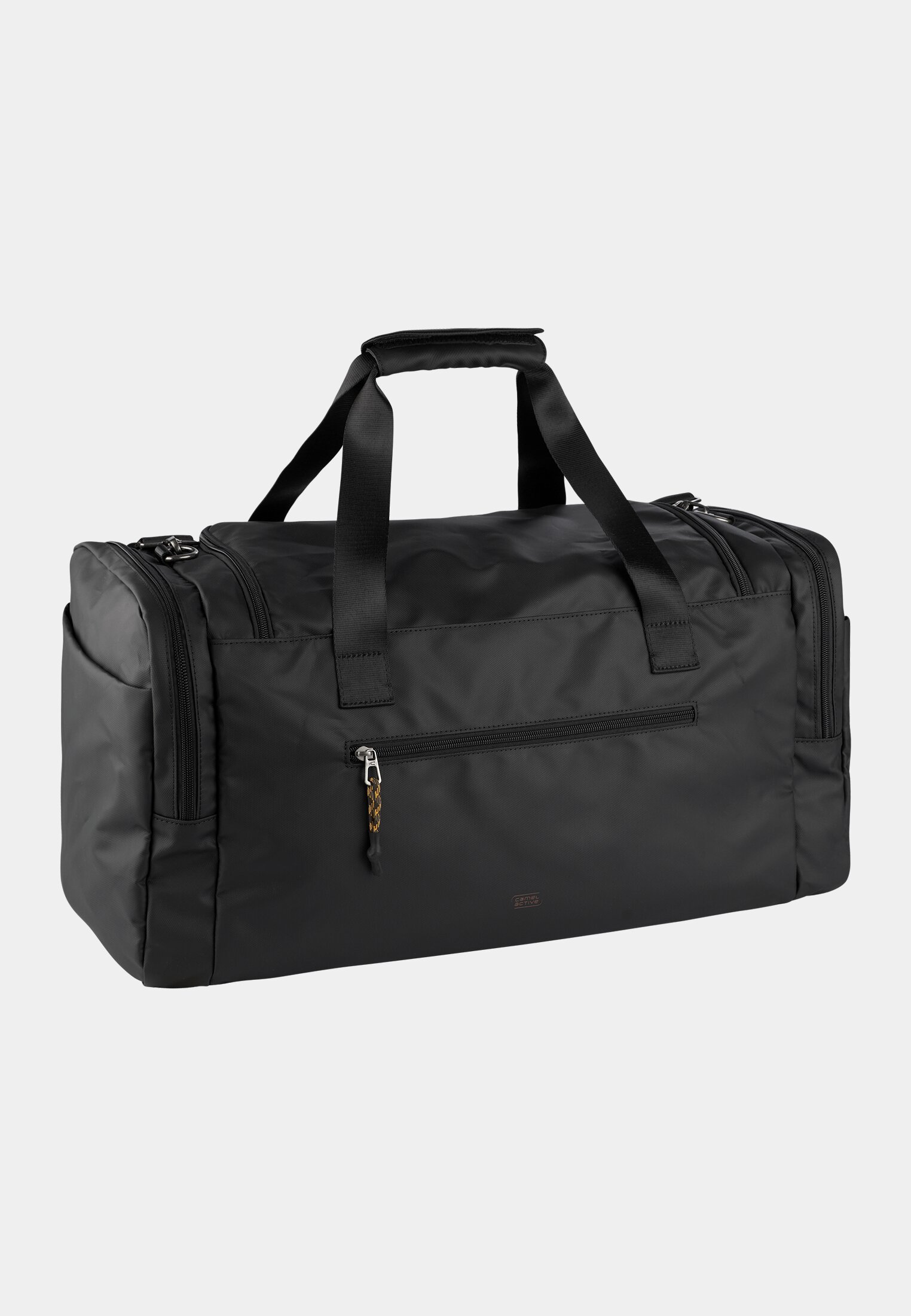 Herren EXPLORE Weekend Bag aus recyceltem Nylon Schwarz frontal hinten