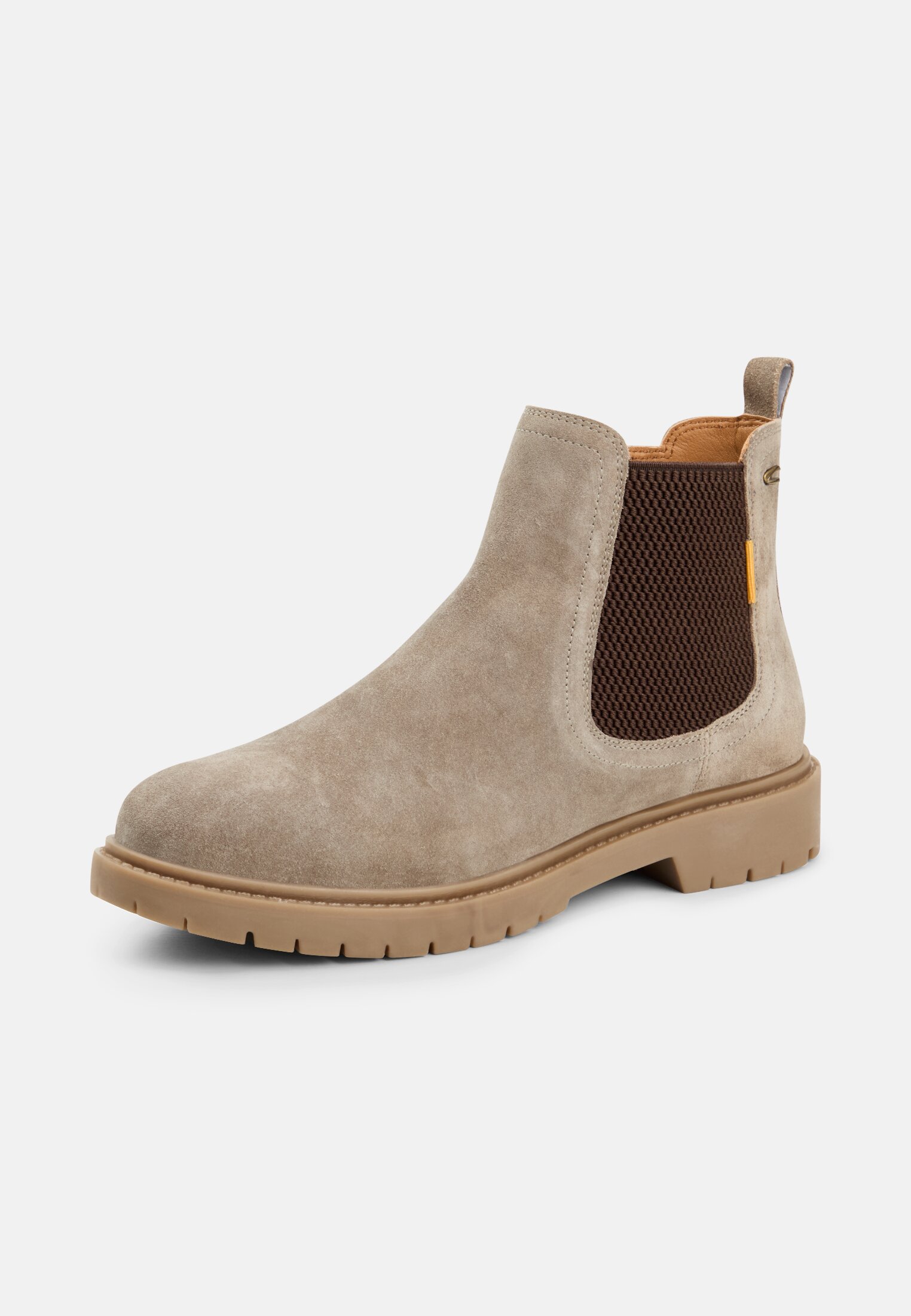 Damen Chelsea Boot aus echtem Leder Beige frontal hinten