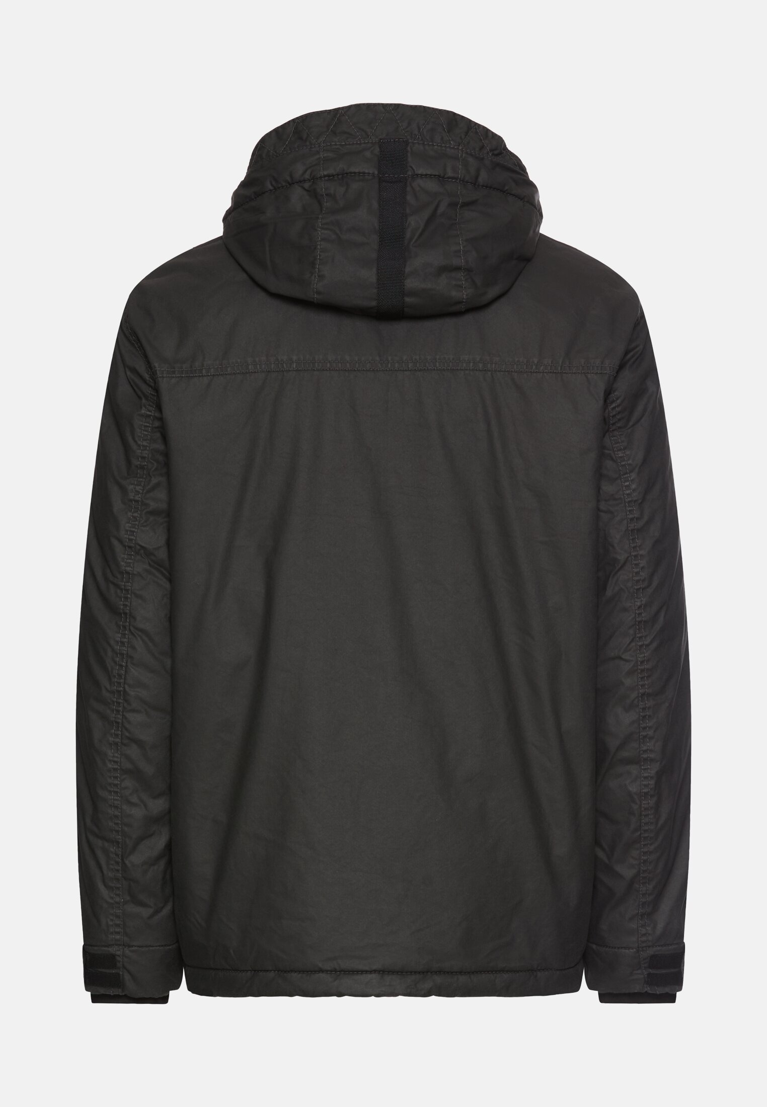 Herren Kapuzenjacke mit gestepptem Futter Schwarz frontal hinten