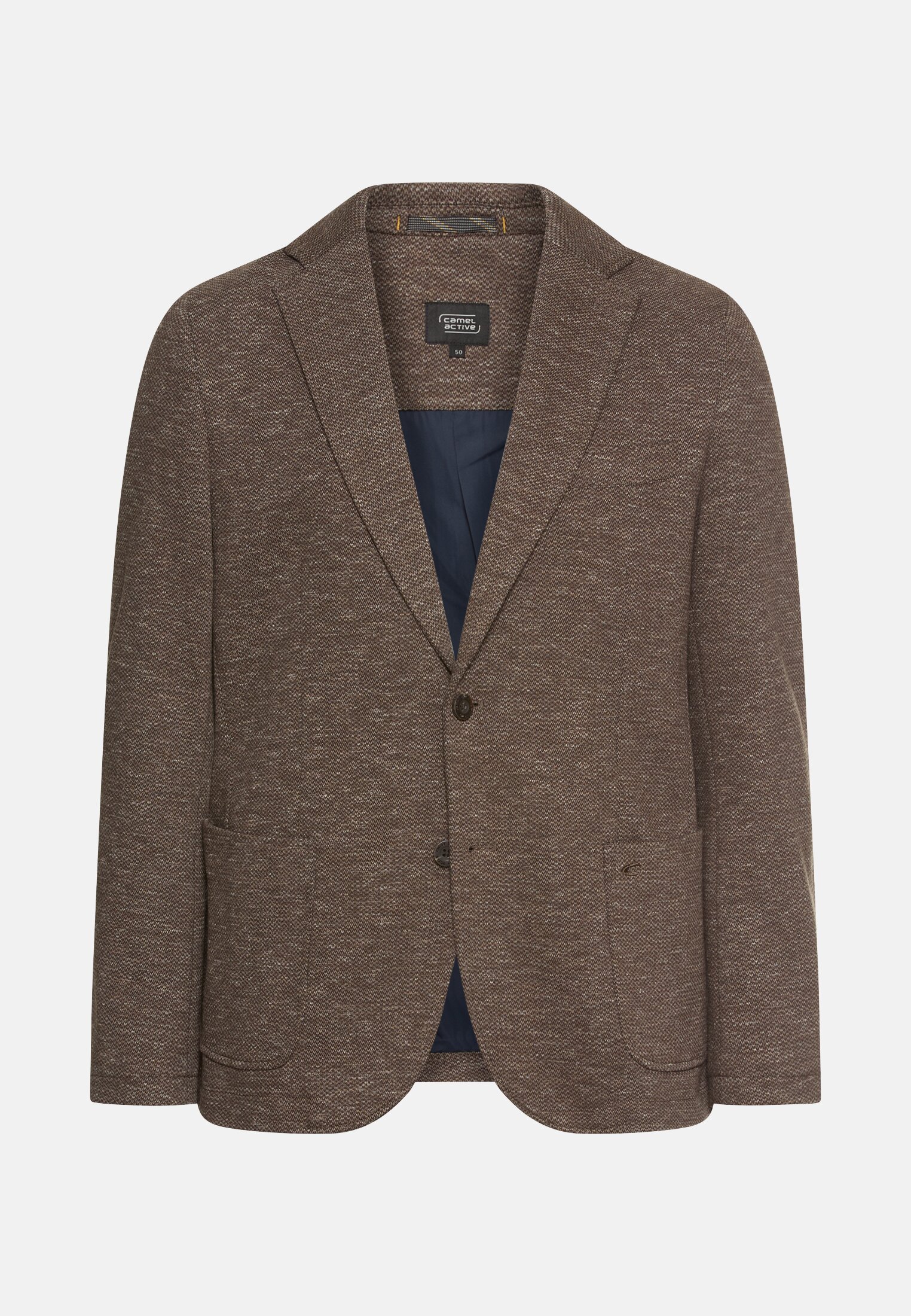 Men 2-button blazer in cotton blend Brown frontal front