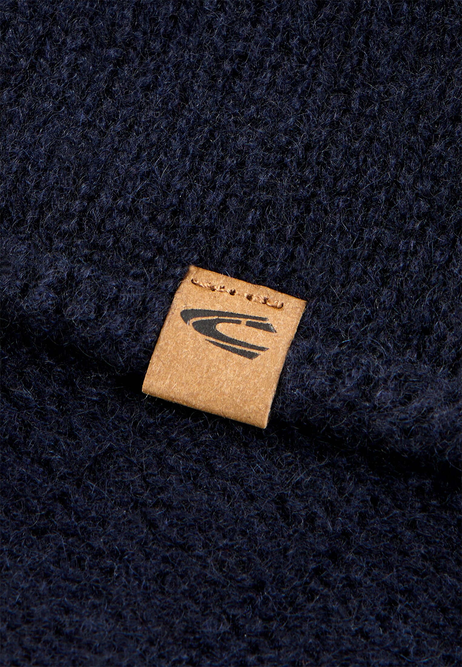 Damen Strickbeanie aus Kaschmir Dunkelblau frontal hinten