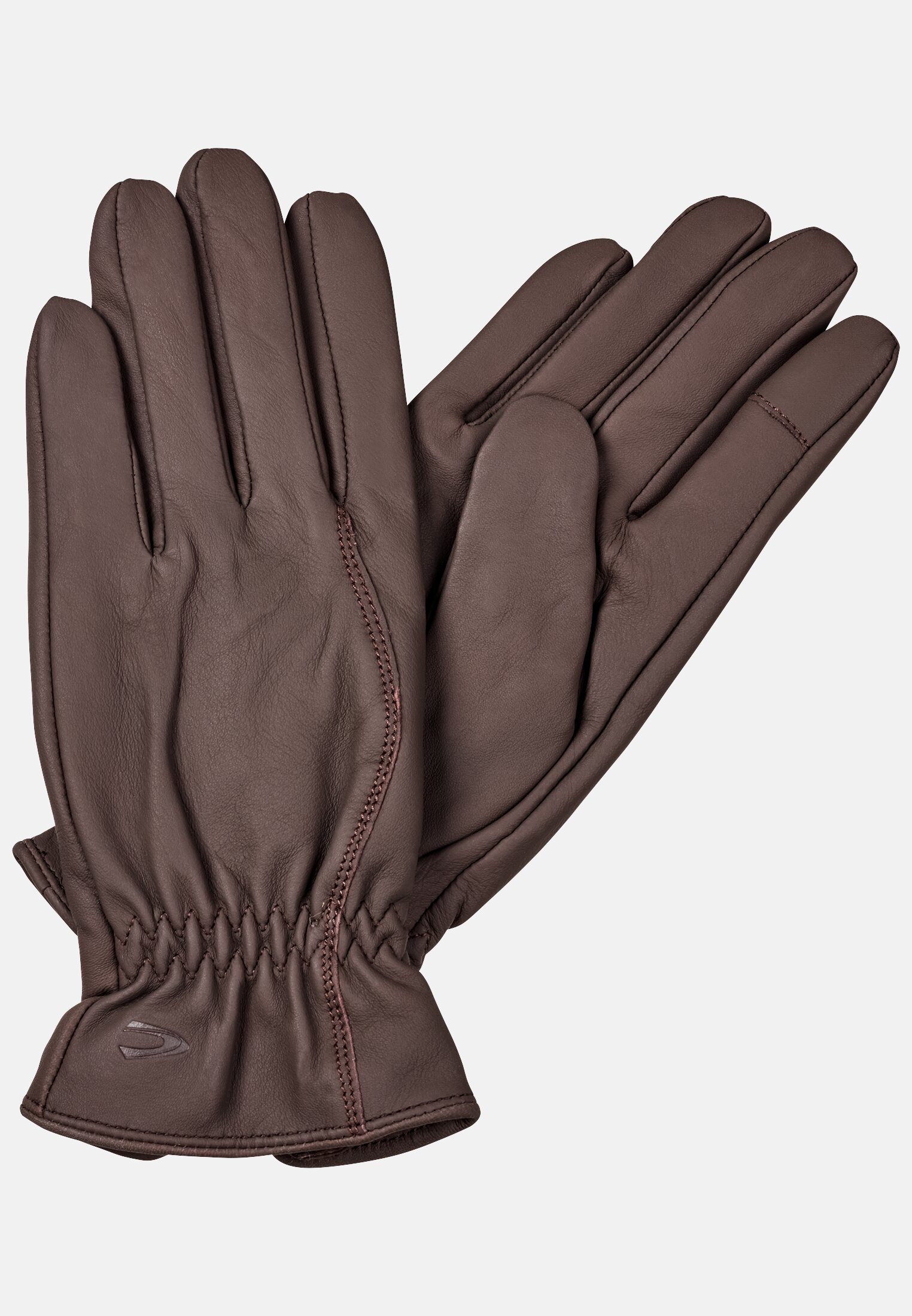 MI_308570-2G57-29_0G-00 Women Leather gloves with light knitted lining Brown frontal front
