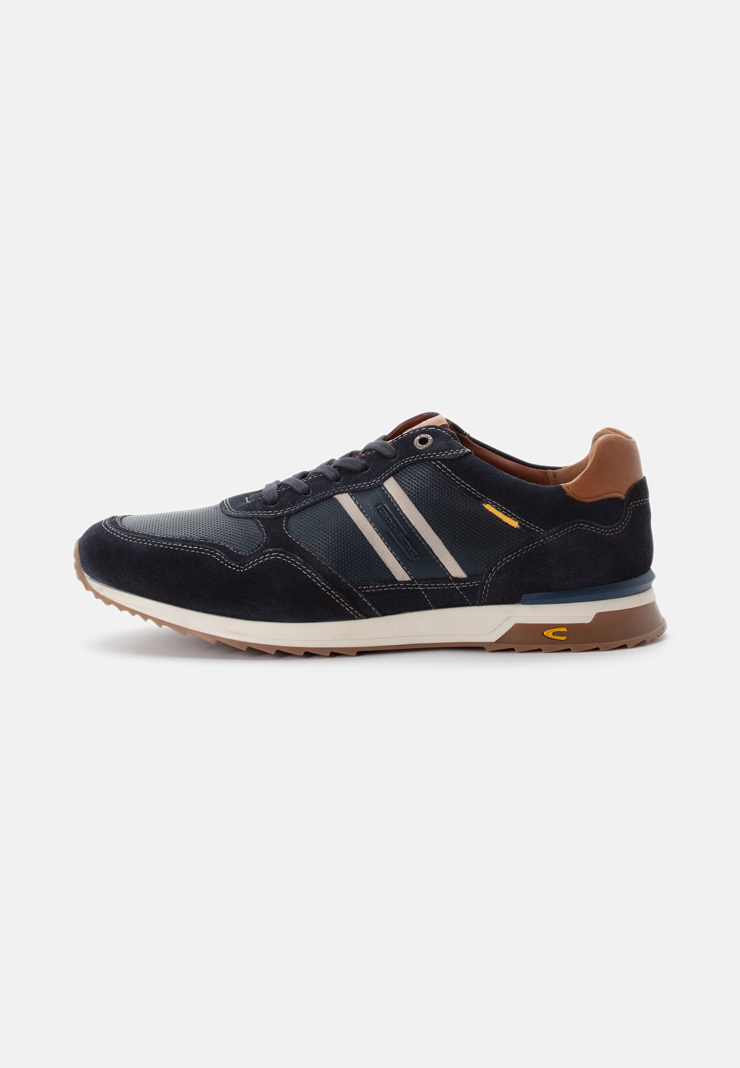 Men Sneakers made of leather with textile details Dark Blue frontal front