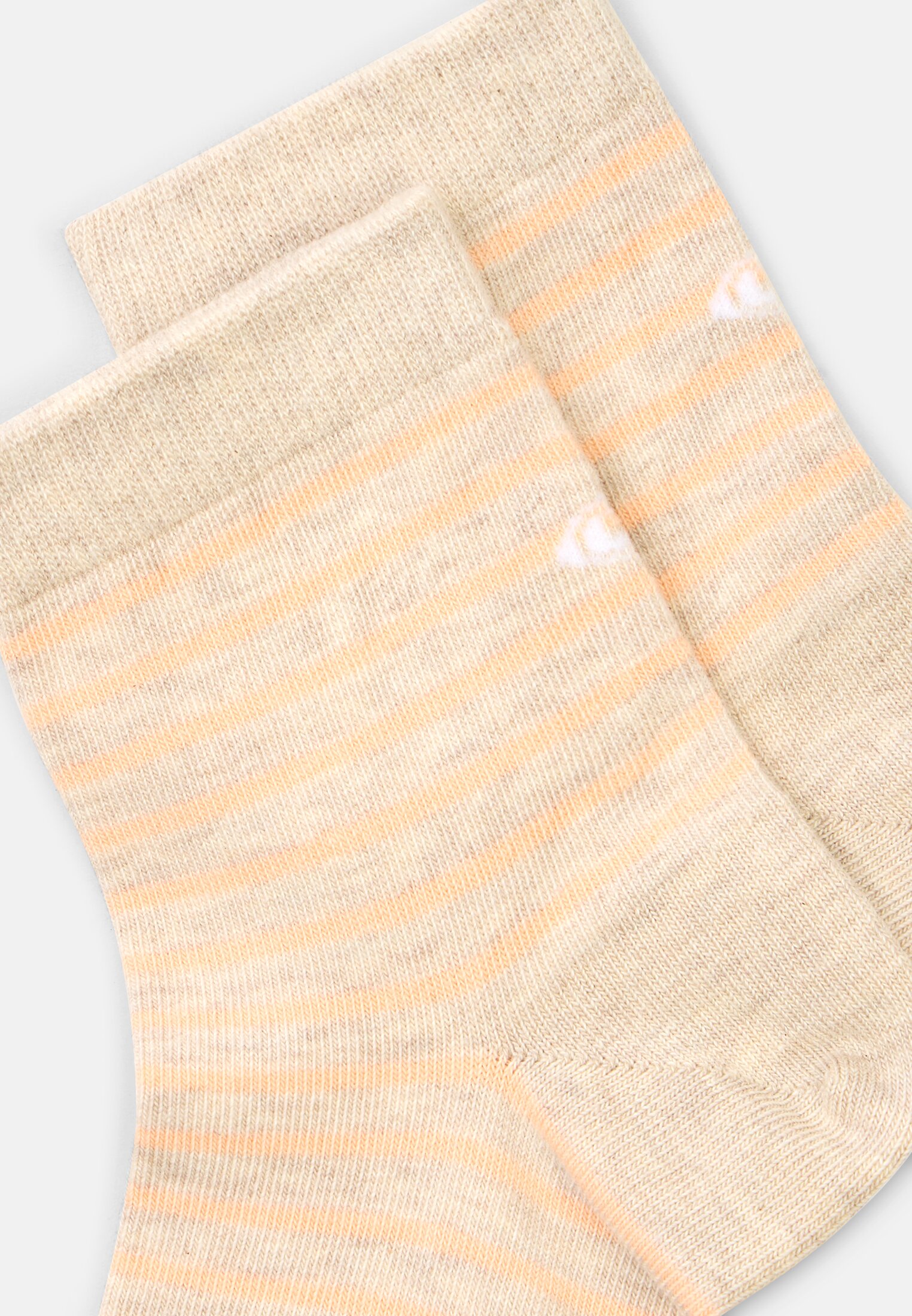 Vrouwen Sokken van een katoenmix met strepen Beige achter dichtbij