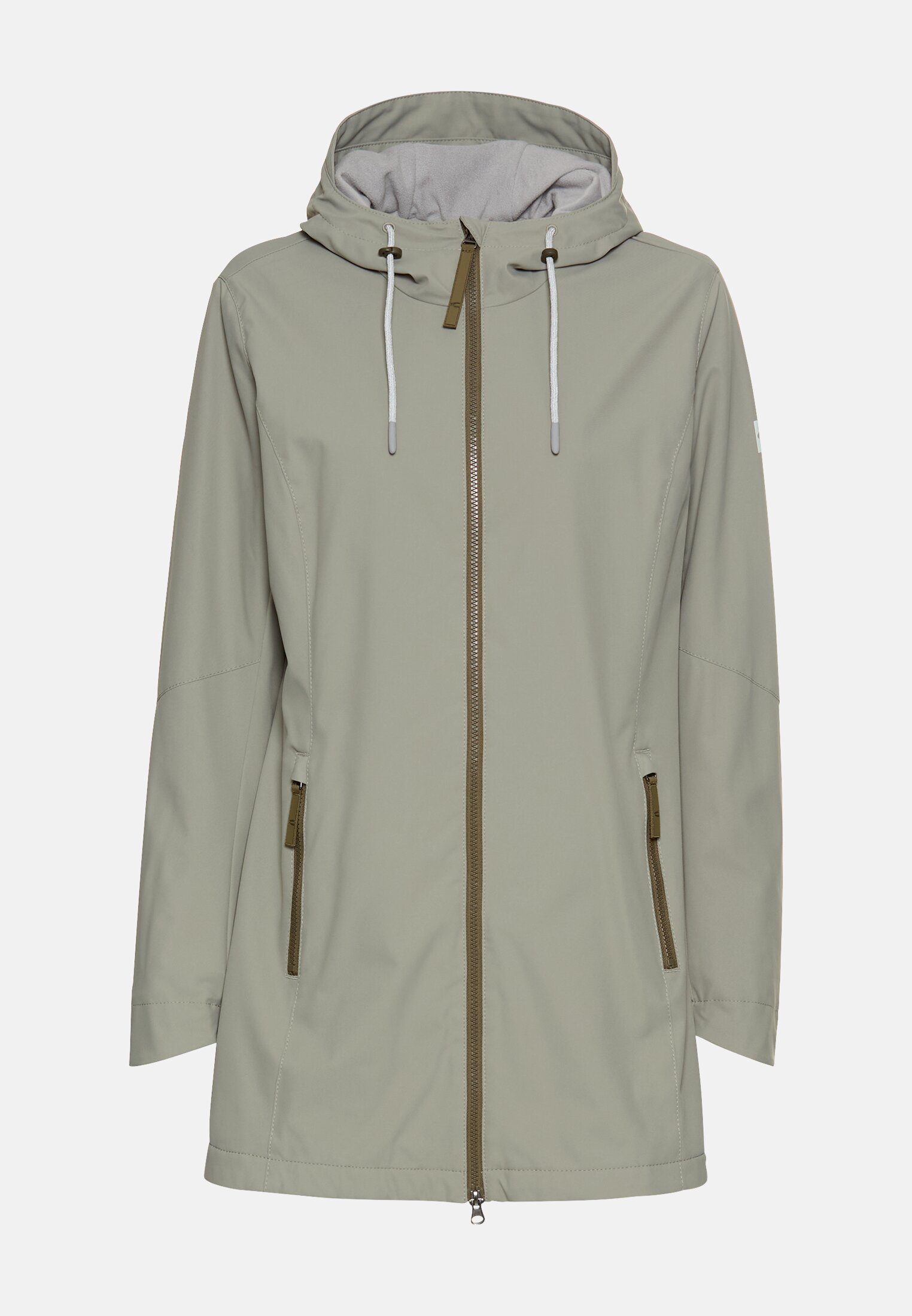 Women Functional jack in light weight softshell and reflective details Dark Sage frontal front