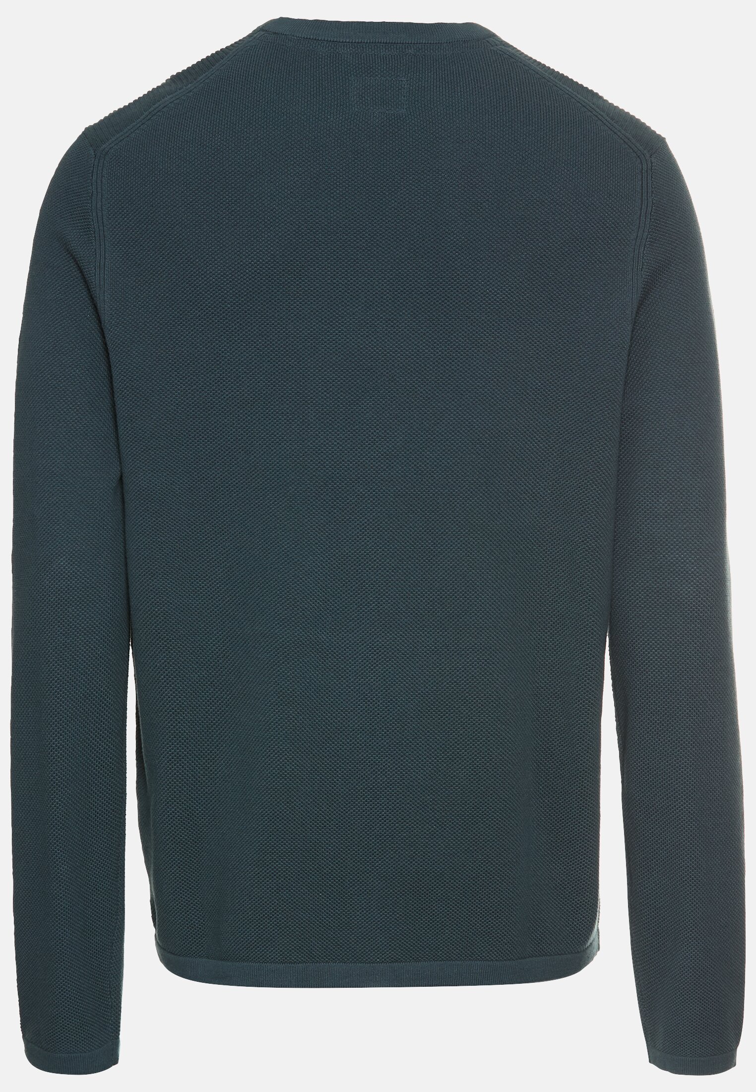 Herren Pullover aus reiner Baumwolle Tintenblau frontal hinten