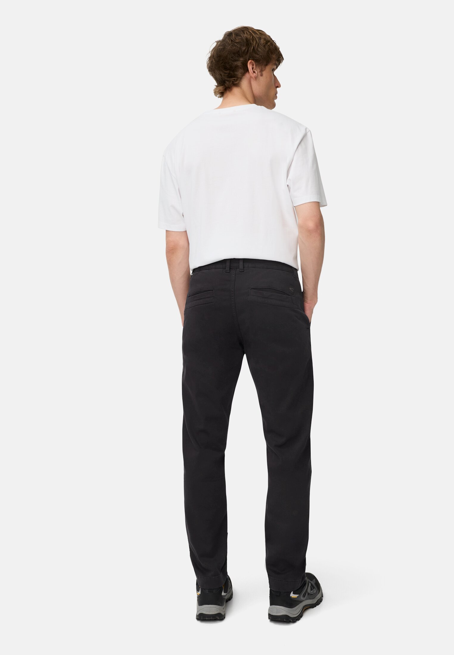 Men fleXXXactive® chinos regular fit made of cotton mix Navy blue worn back