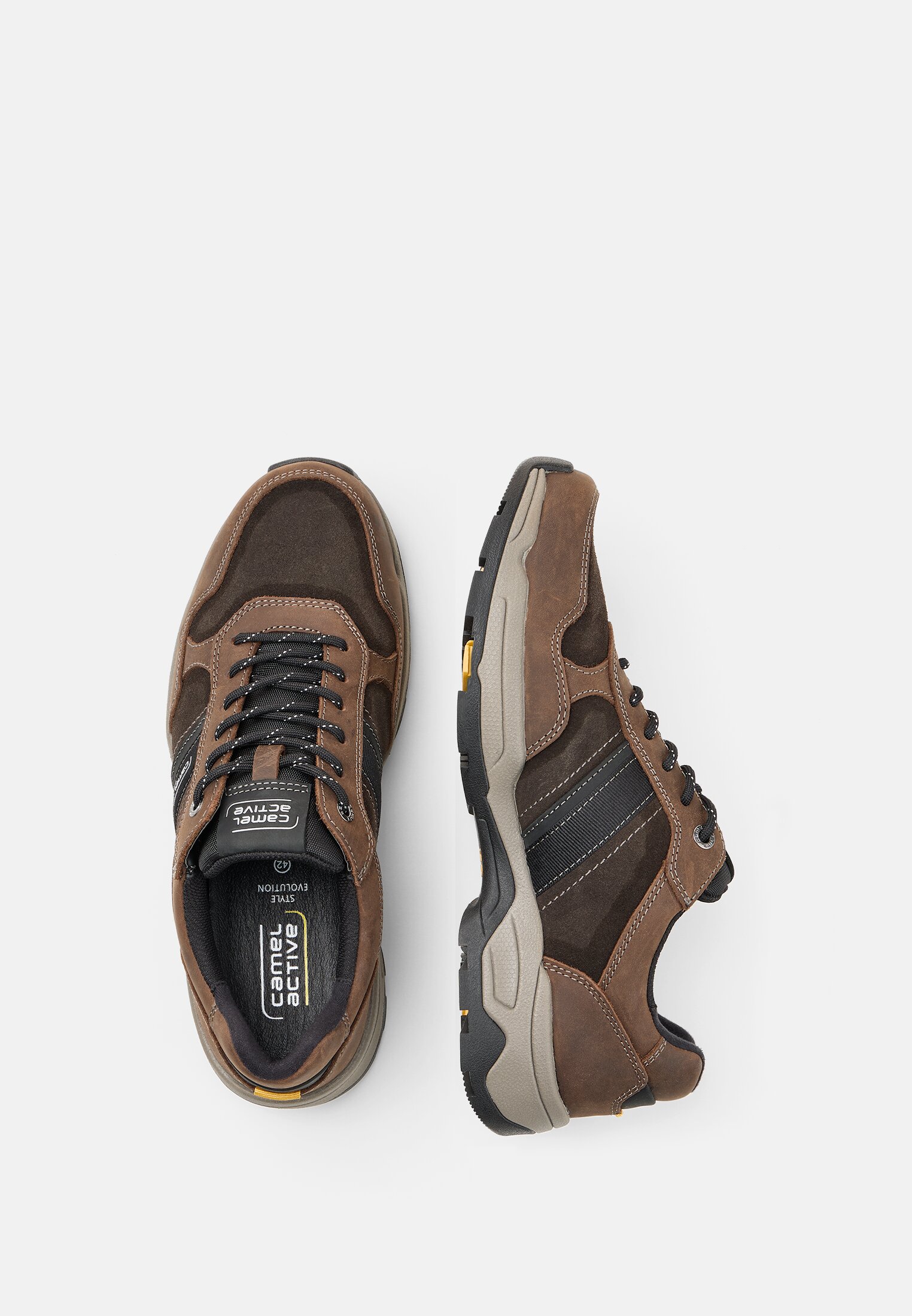 Herren EVOLUTION Sneaker aus echtem Leder Braun frontal oben