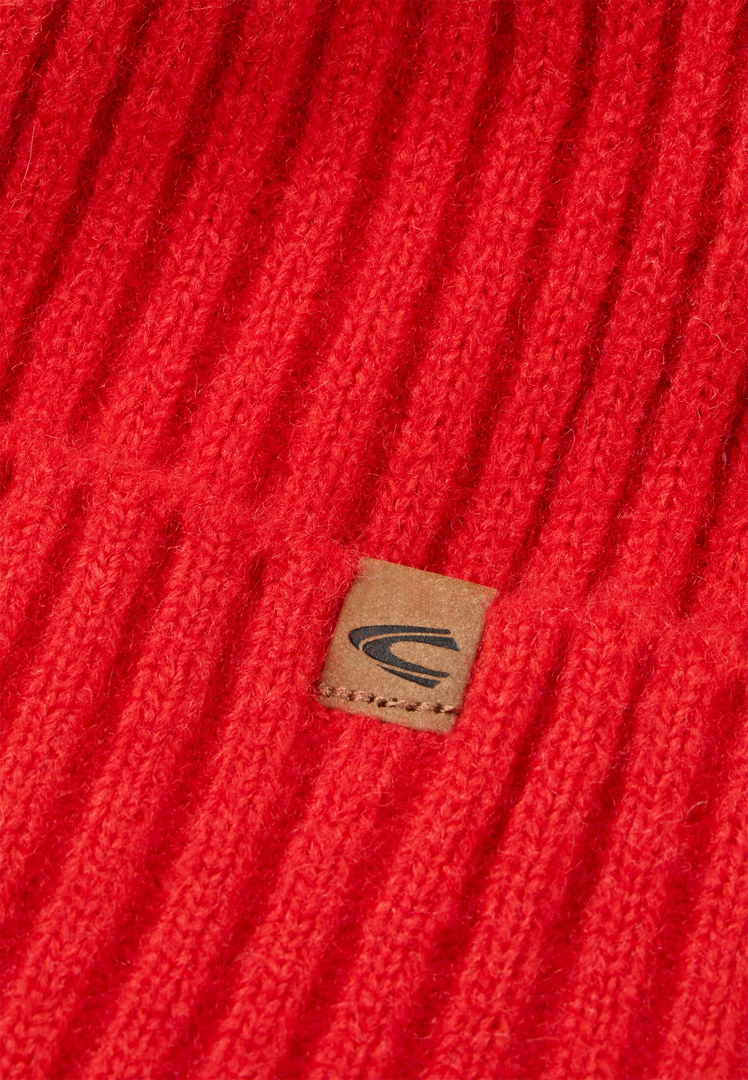 Damen Strickmütze mit Logo Rot frontal hinten