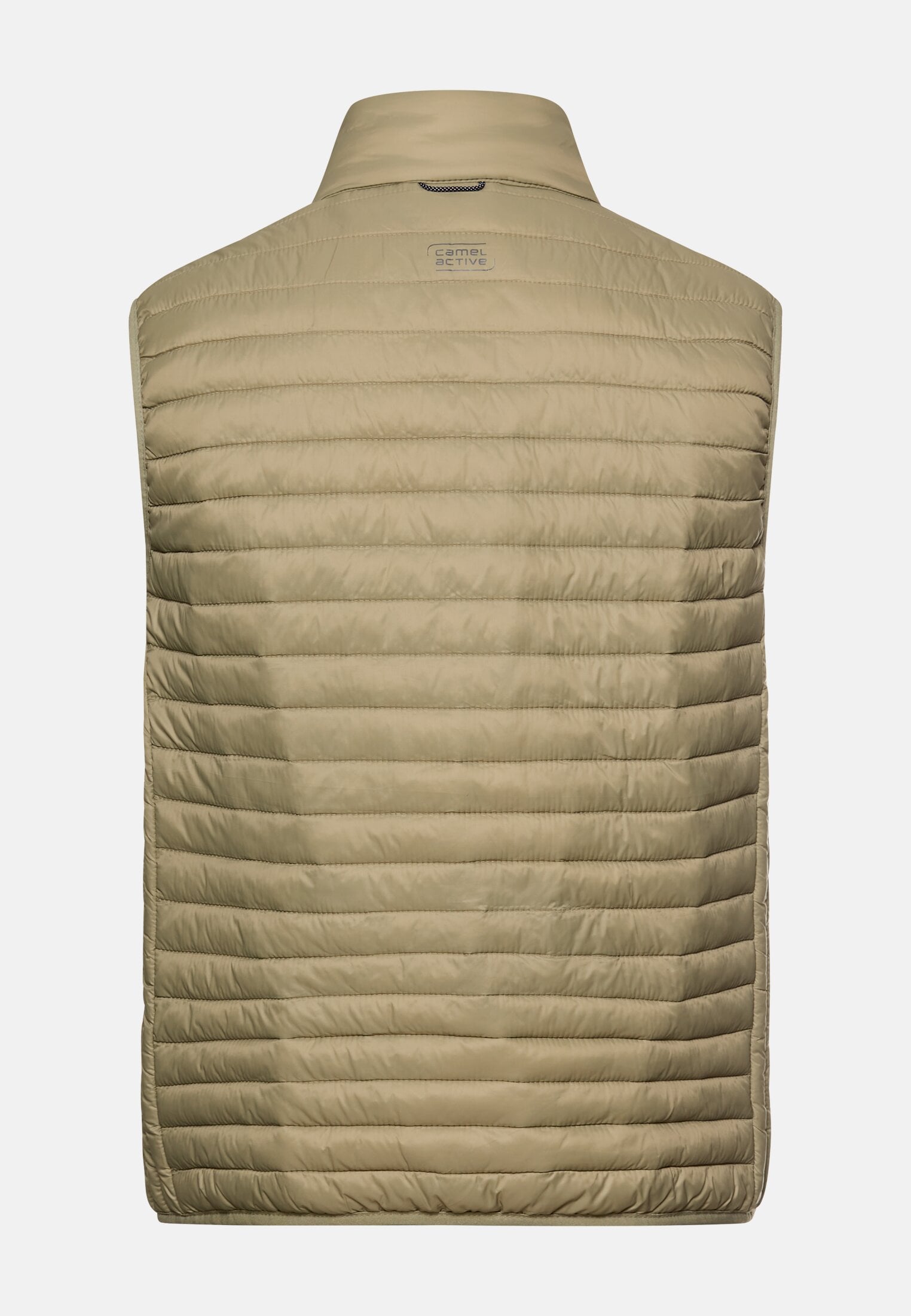 Men Vest with water-repellent function Khaki frontal back