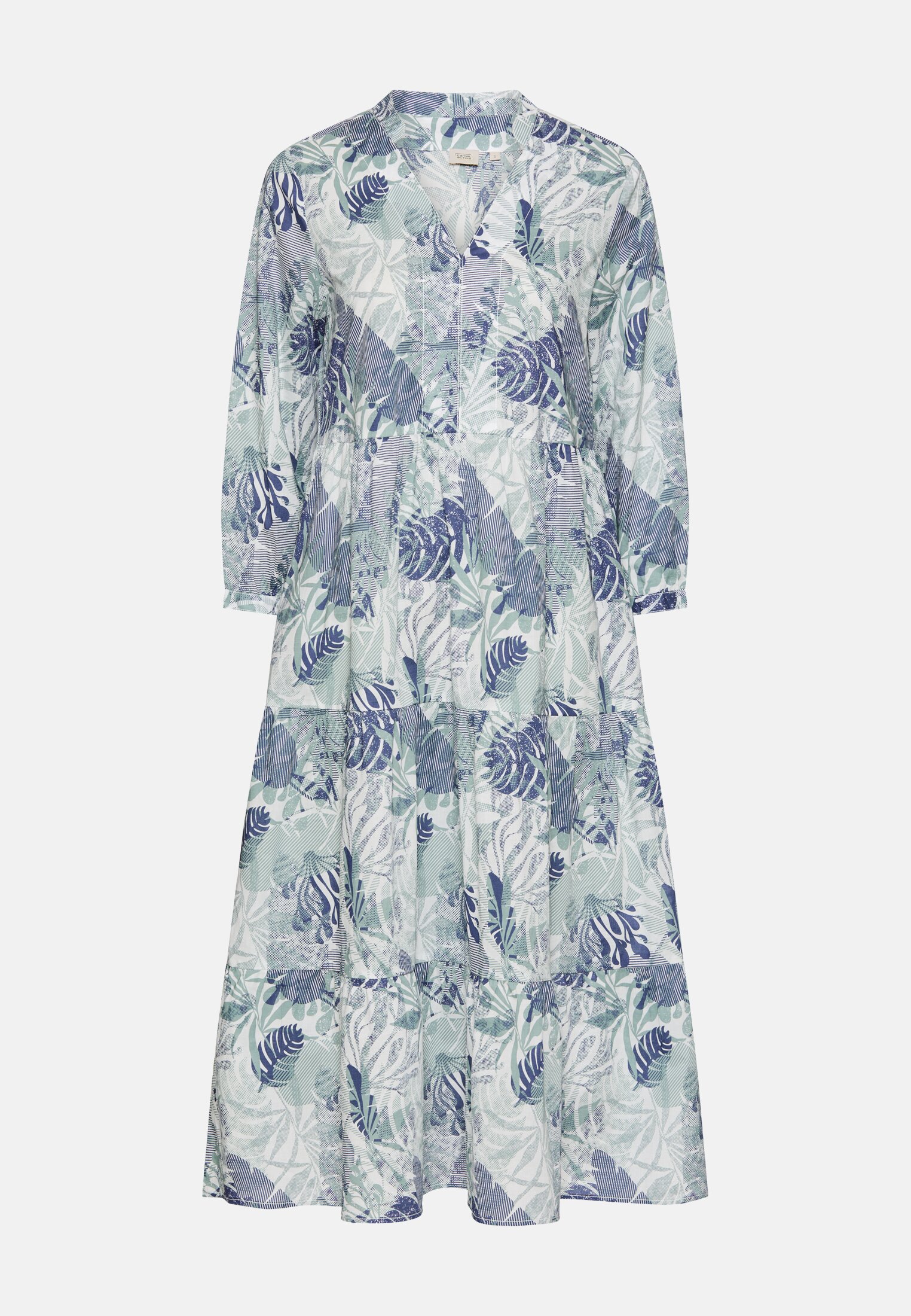 Women Mid-length summer dress with all-over print Jade AOP frontal front