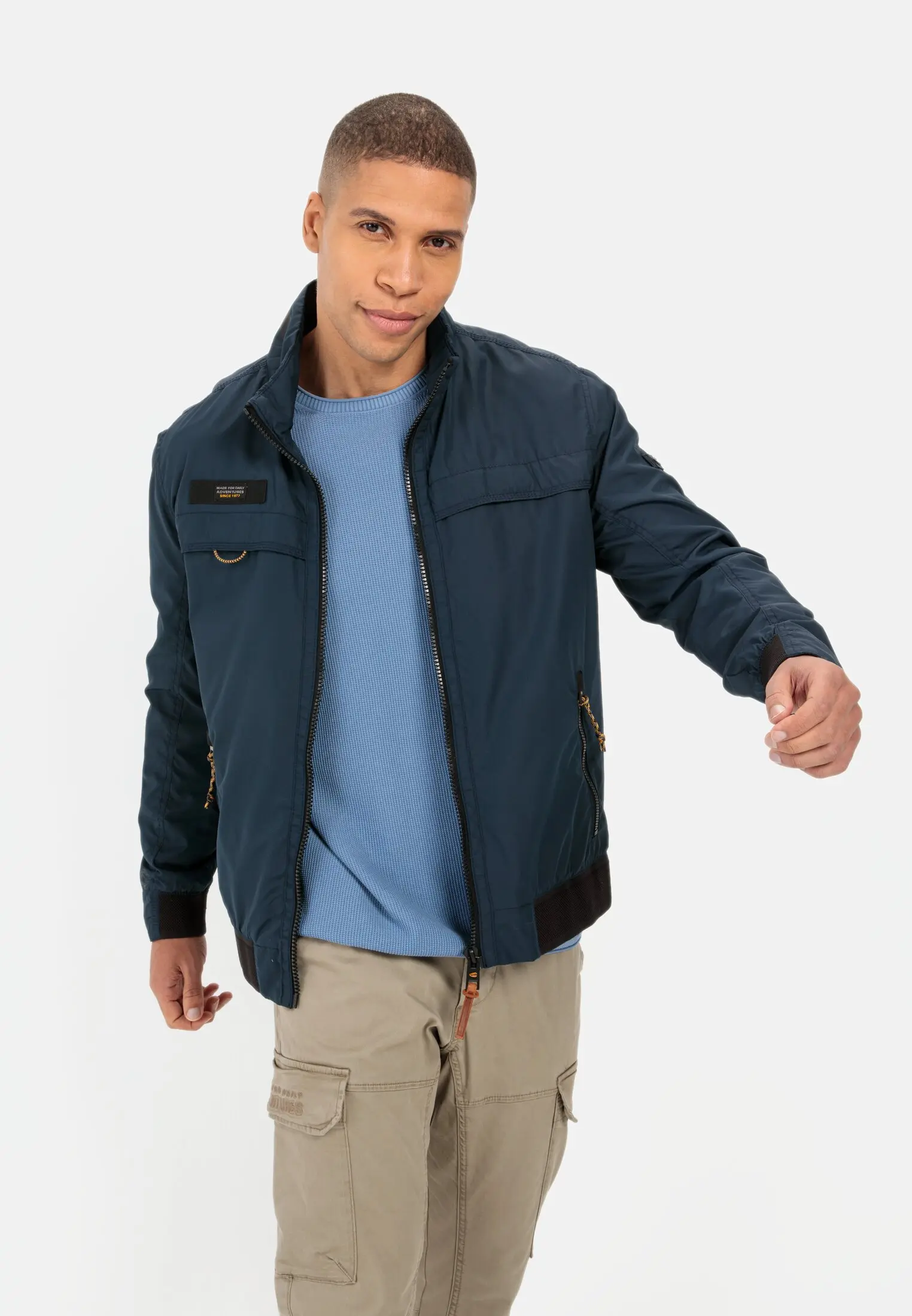 Camel Active Herren Jacke Aus 100% Baumwolle - Regular Fit Mit Stehkragen