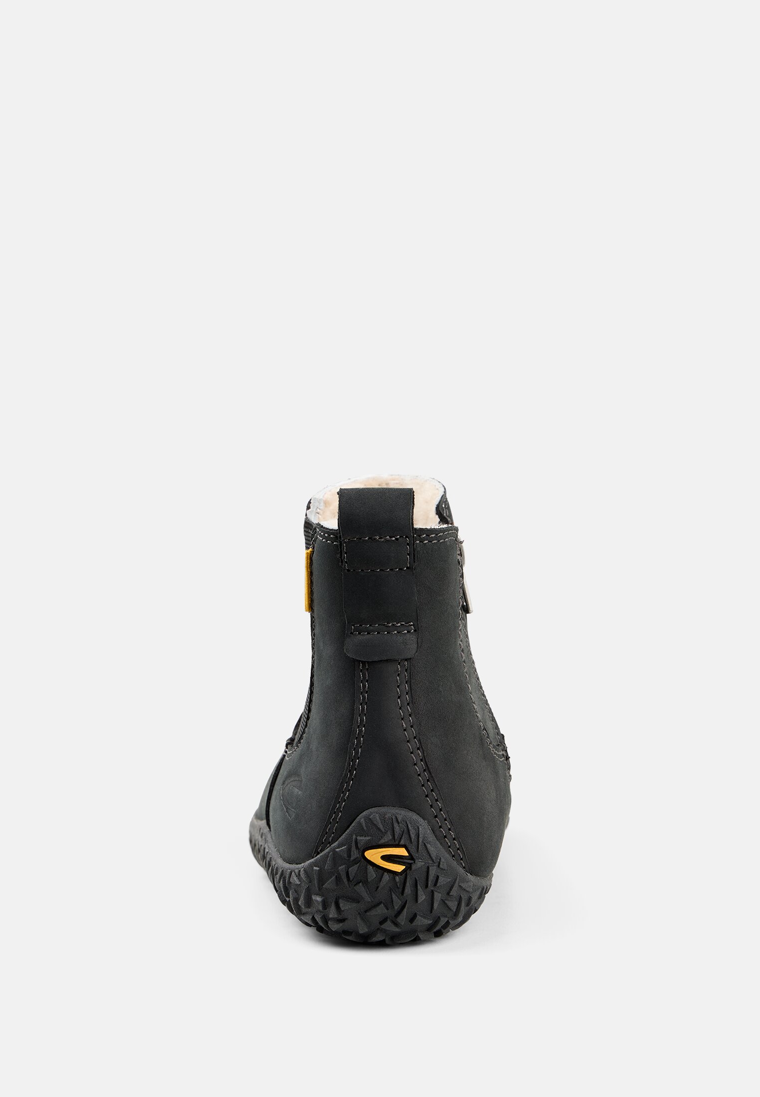 Damen Chelsea Boot mit warmem Innenfutter Schwarz vorne nah
