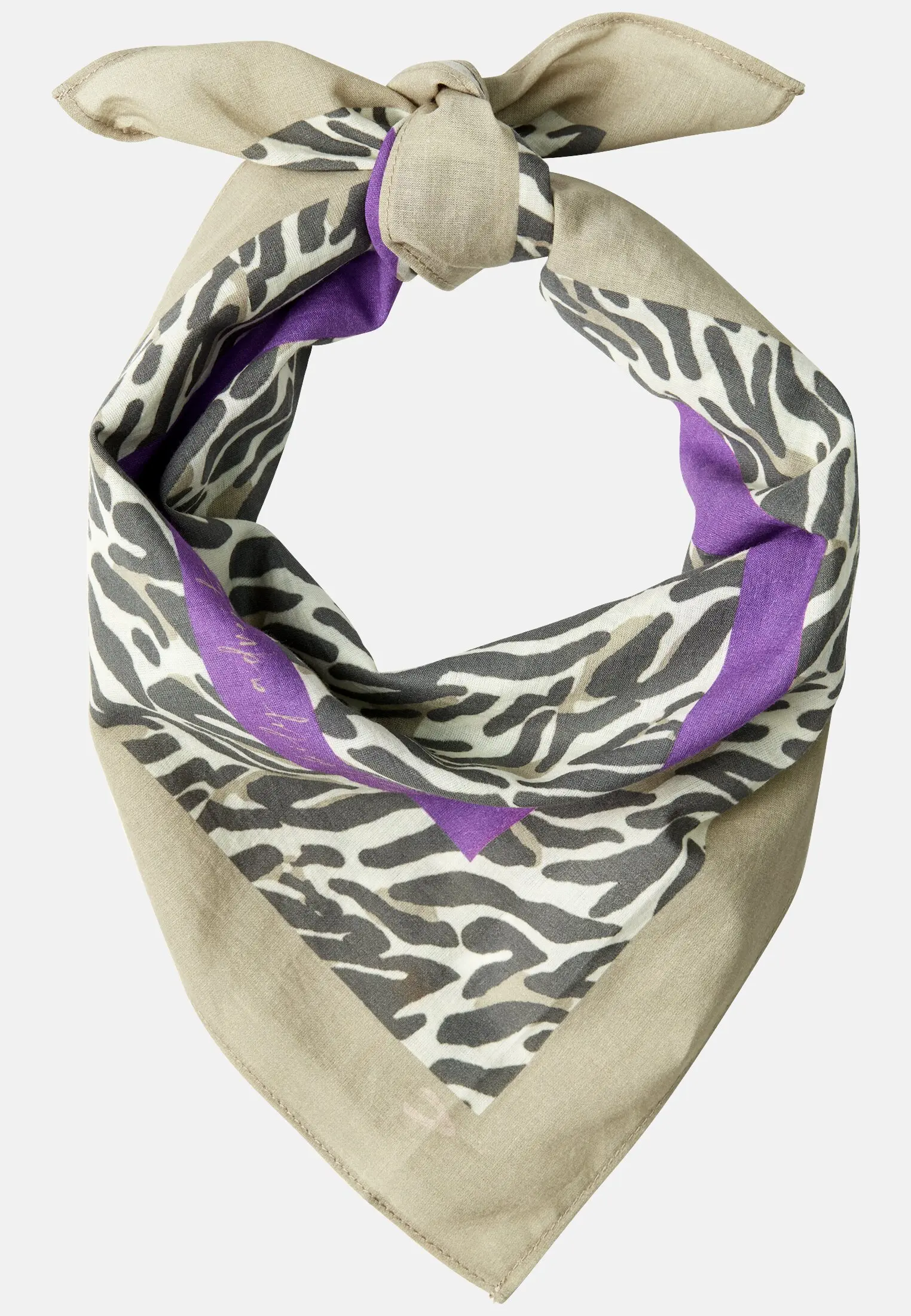 Women Bandana made of pure cotton Beige frontal front
