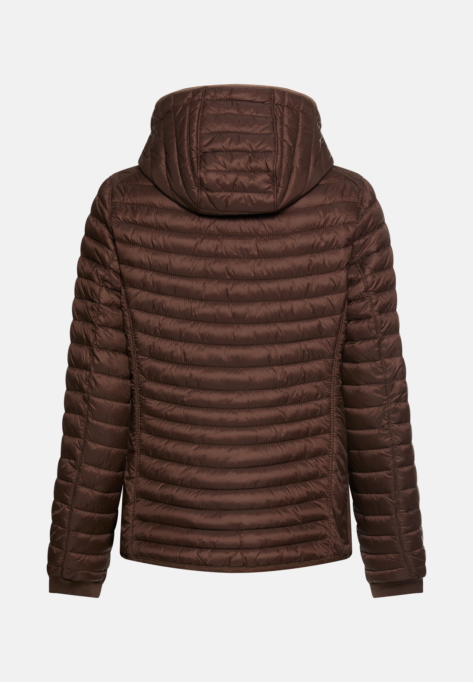 Women Windproof jacket with side knit insert Brown frontal back