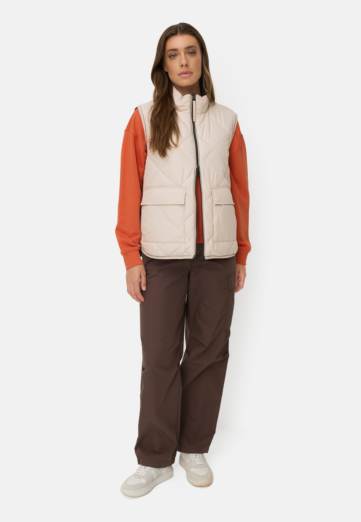 Vrouwen Draagbare bodywarmer met 2-wegs rits Haver gedragen voor lichaam compleet