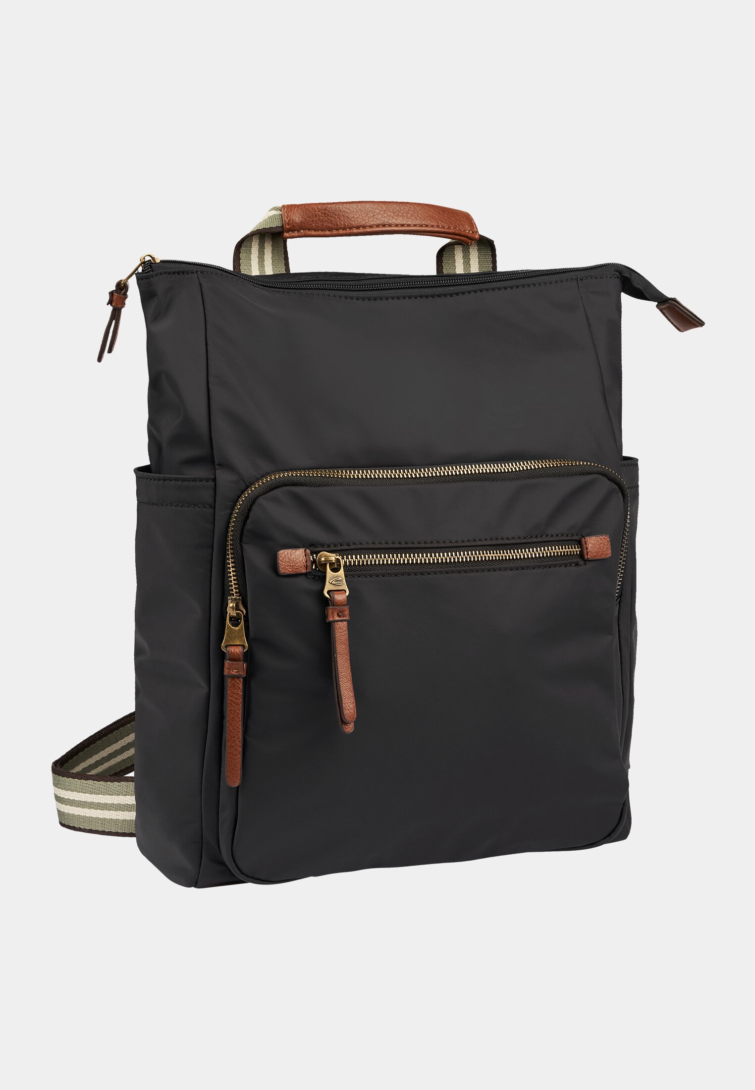 Women Backpack made from a nylon blend Black frontal front