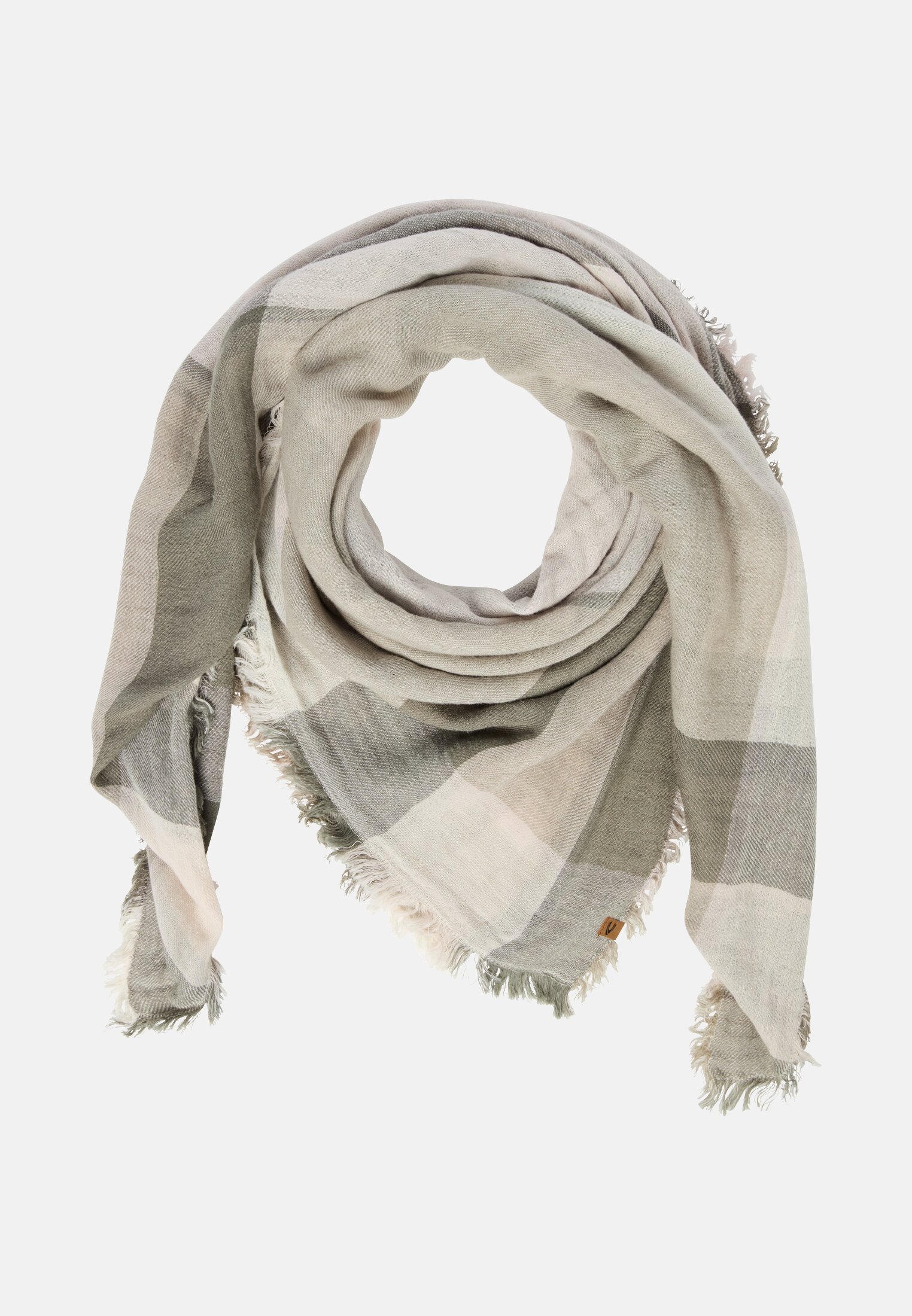 Women Scarf made from a cotton blend Gray - Green frontal front