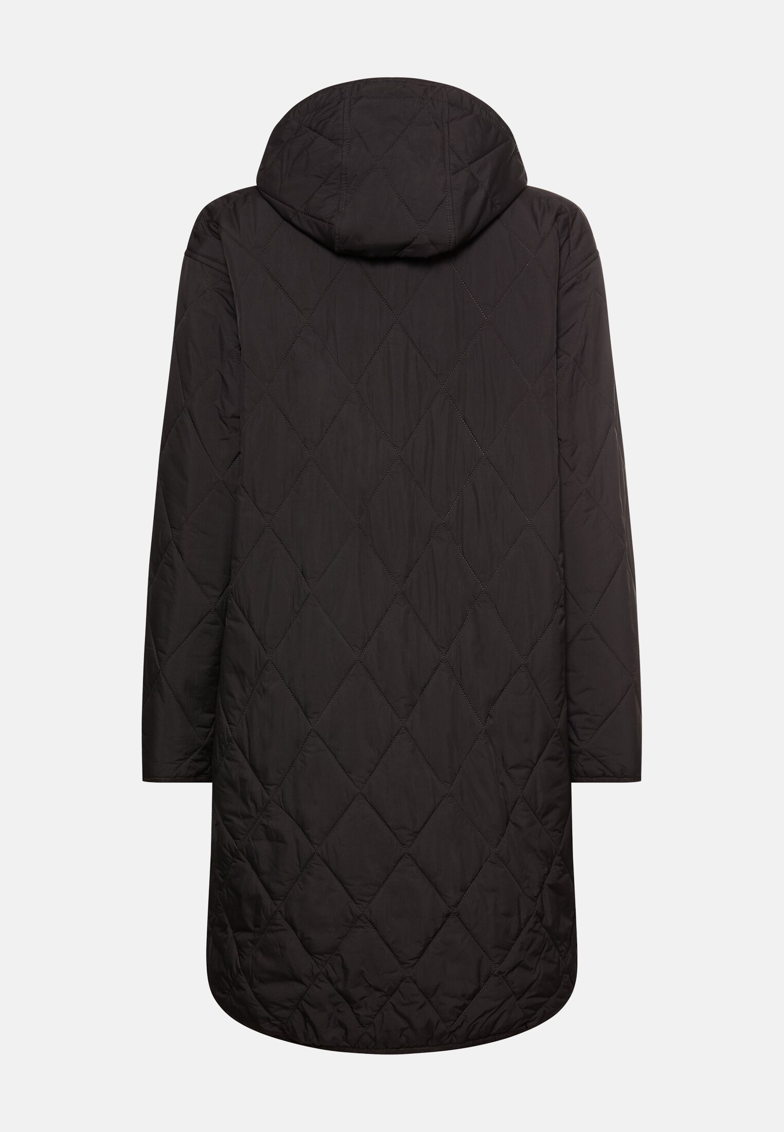 Damen Mantel mit Taschen Schwarz frontal hinten