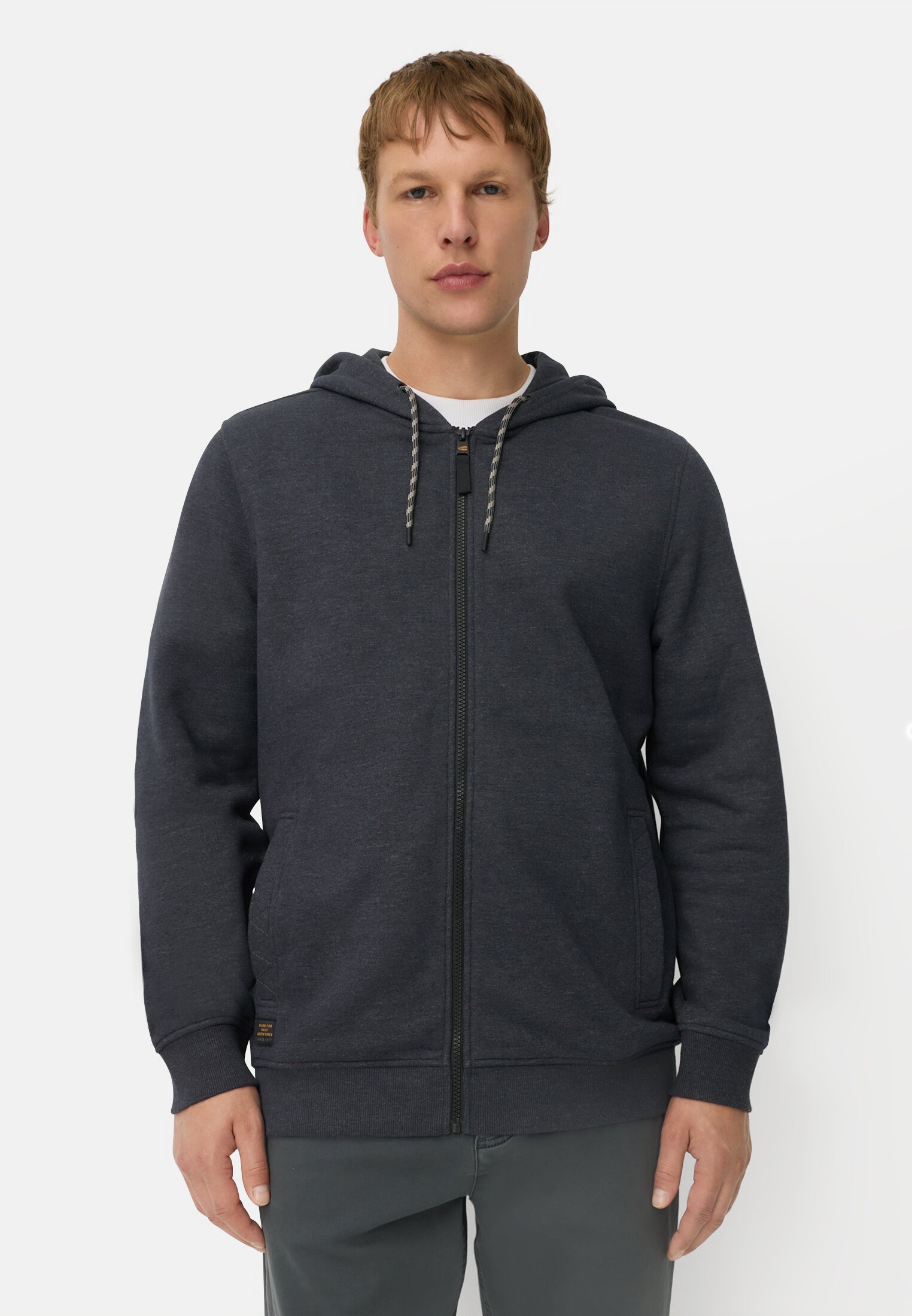 Heren Hoodie met verstelbare trekkoord Marineblauw gedragen voor