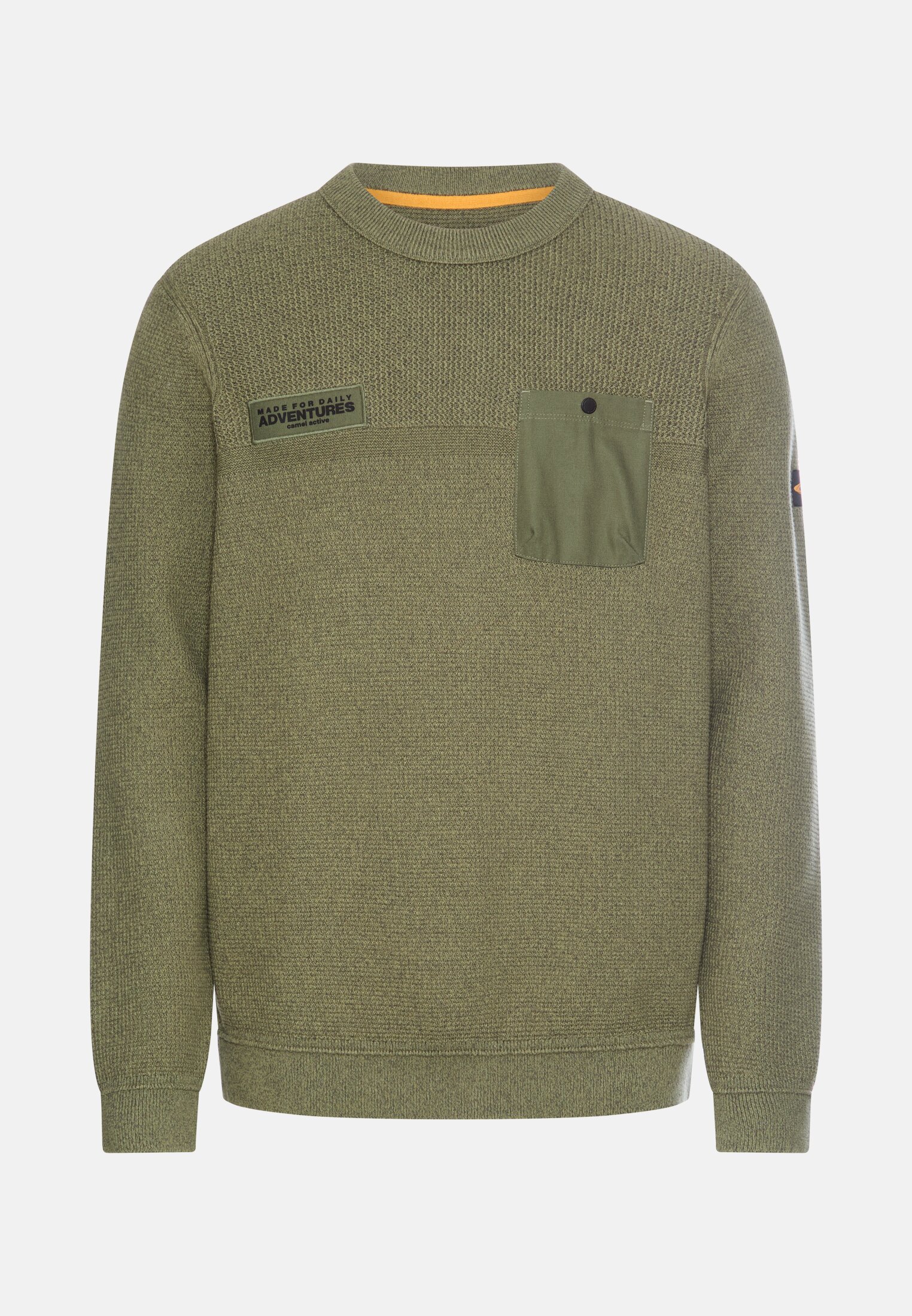 Men Knitted sweater with chest pocket Chlorophyll frontal front