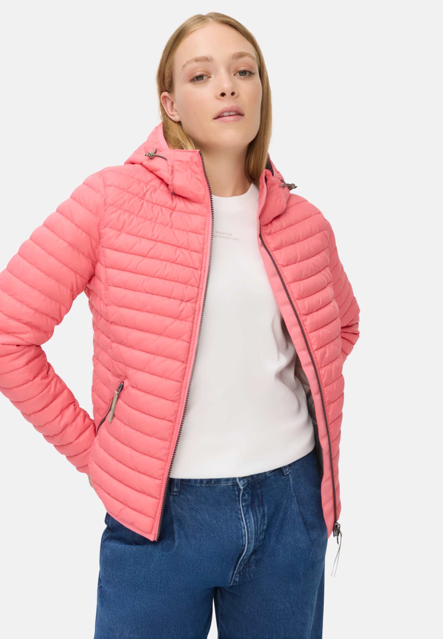 Women Blouson with water-repellent function Pink worn emotional