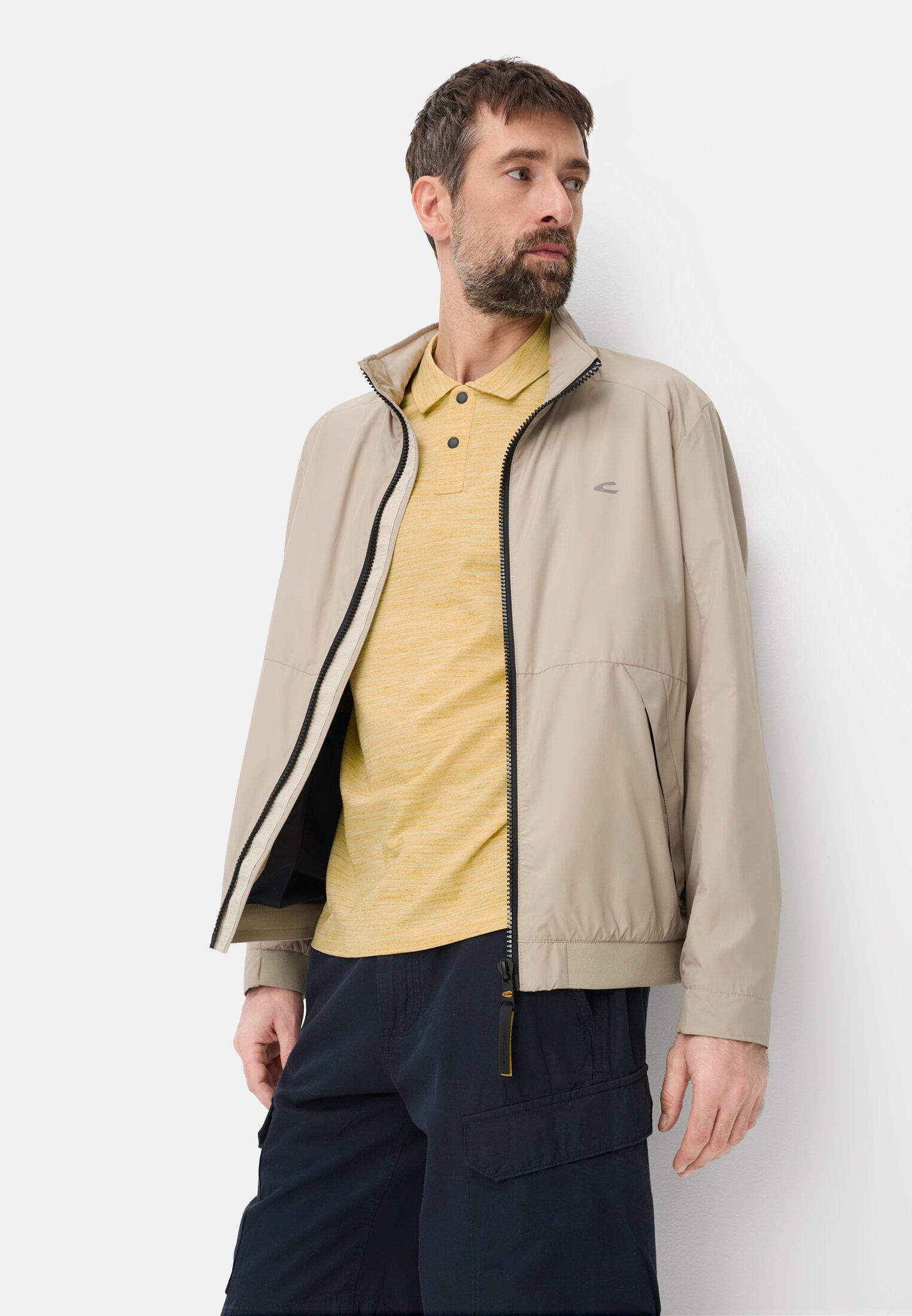 Men Polo shirt with Quick Dry function Sun Yellow worn emotional