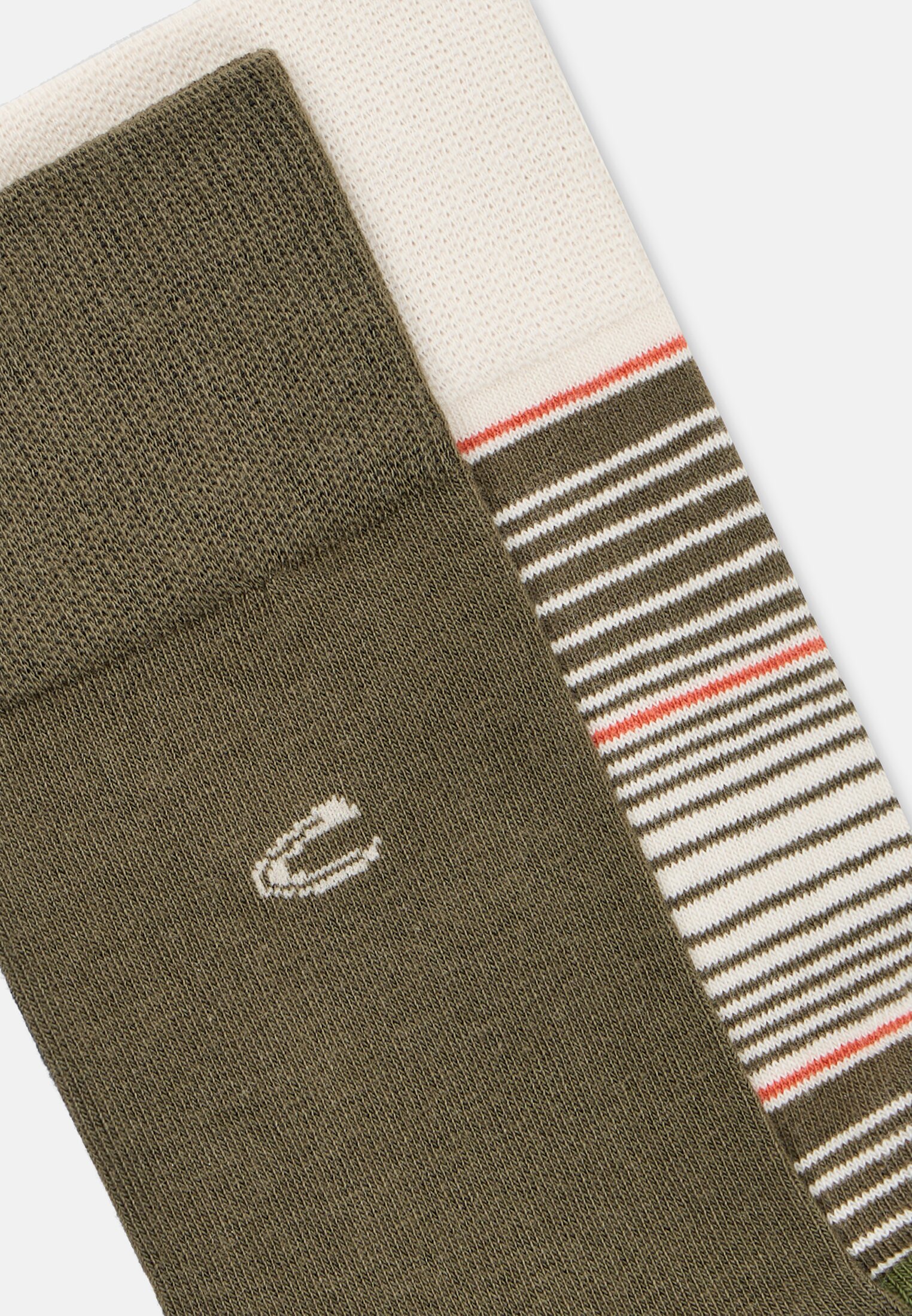 Herren 2er-Pack Socken mit Streifen- und Uni-Design Grün hinten nah
