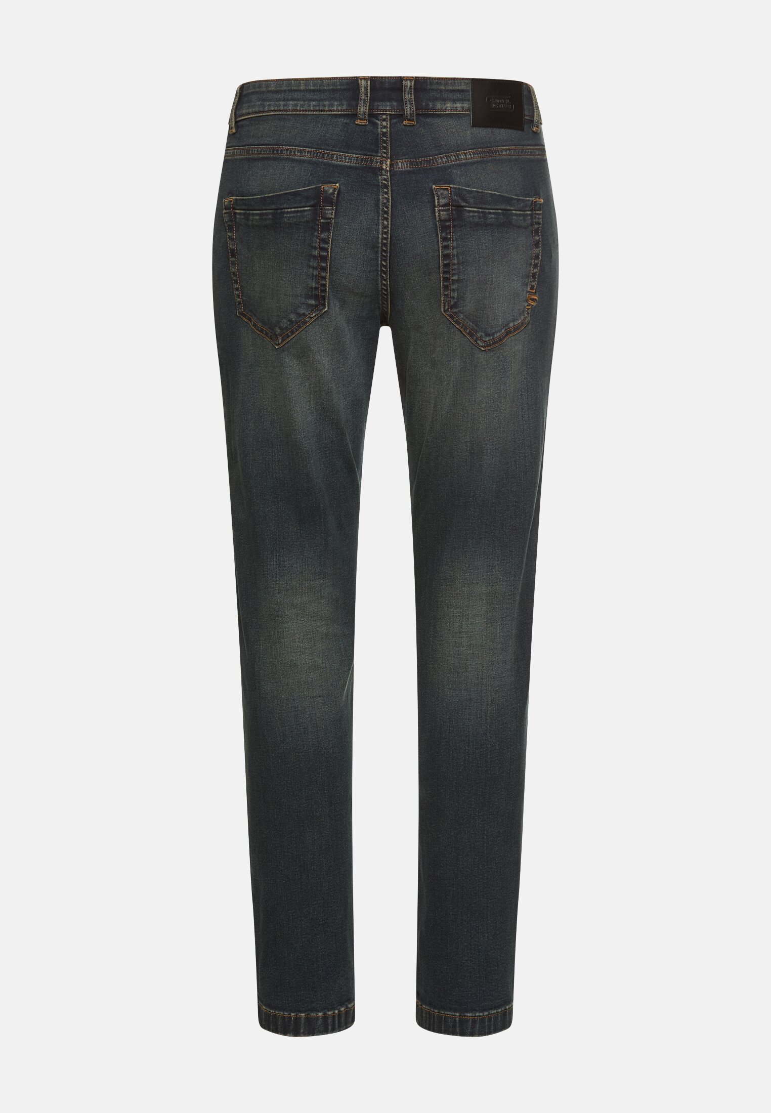 Men fleXXXactive® 5-point slim fit trousers made of cotton mix Sepia brown frontal back