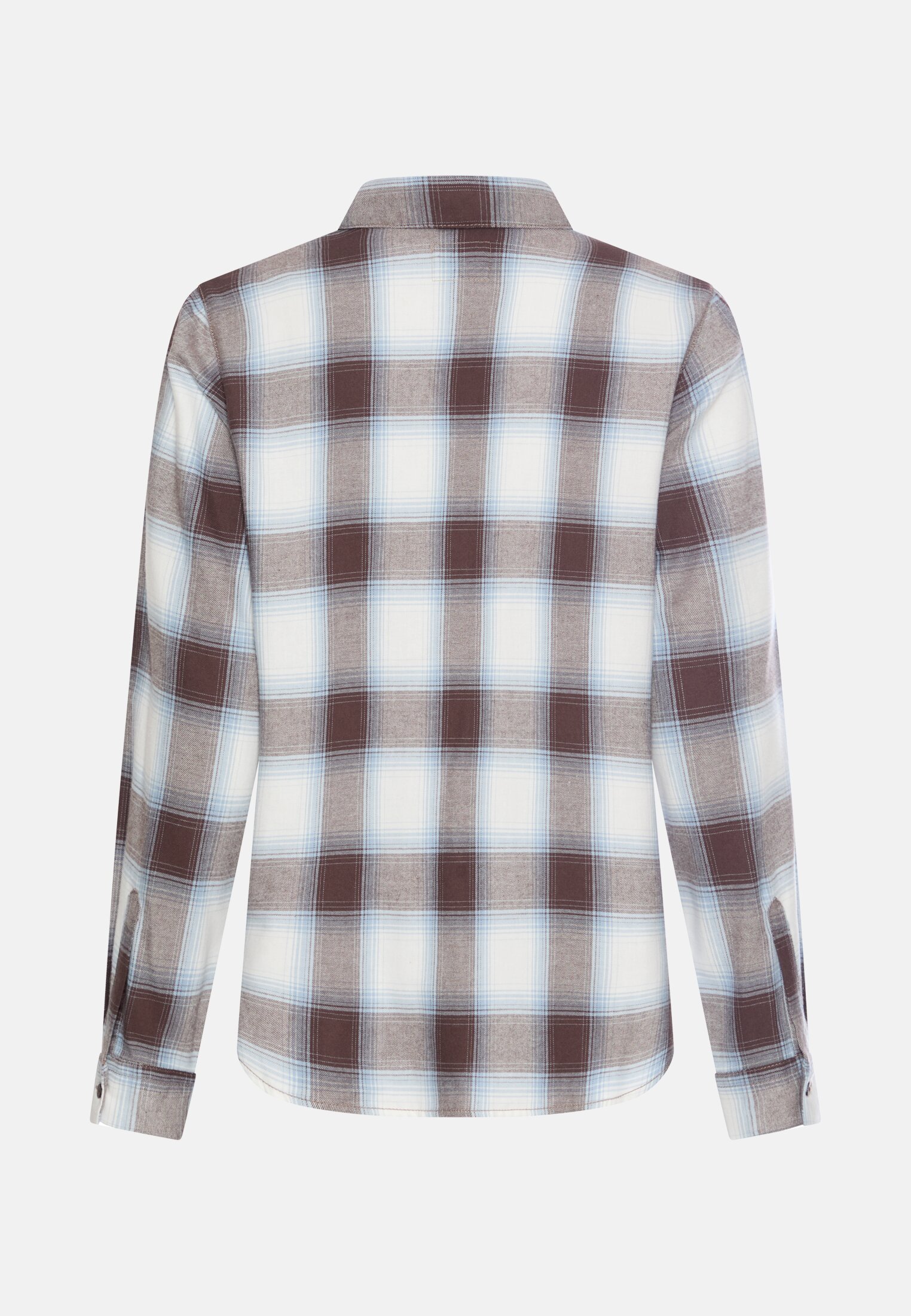Women Blouse with breast pocket Brown frontal back