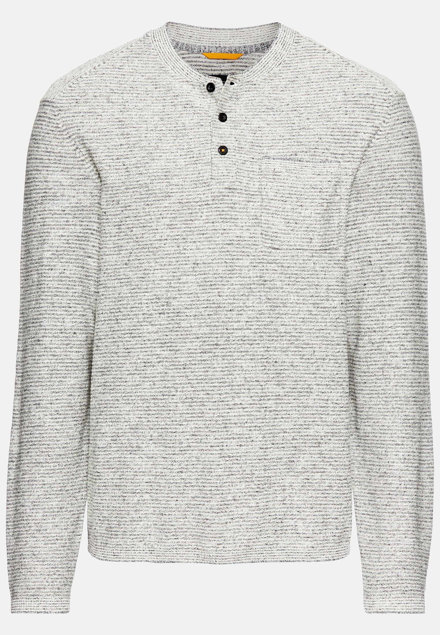 Men Henley long-sleeve shirt made from a cotton blend Grey frontal front