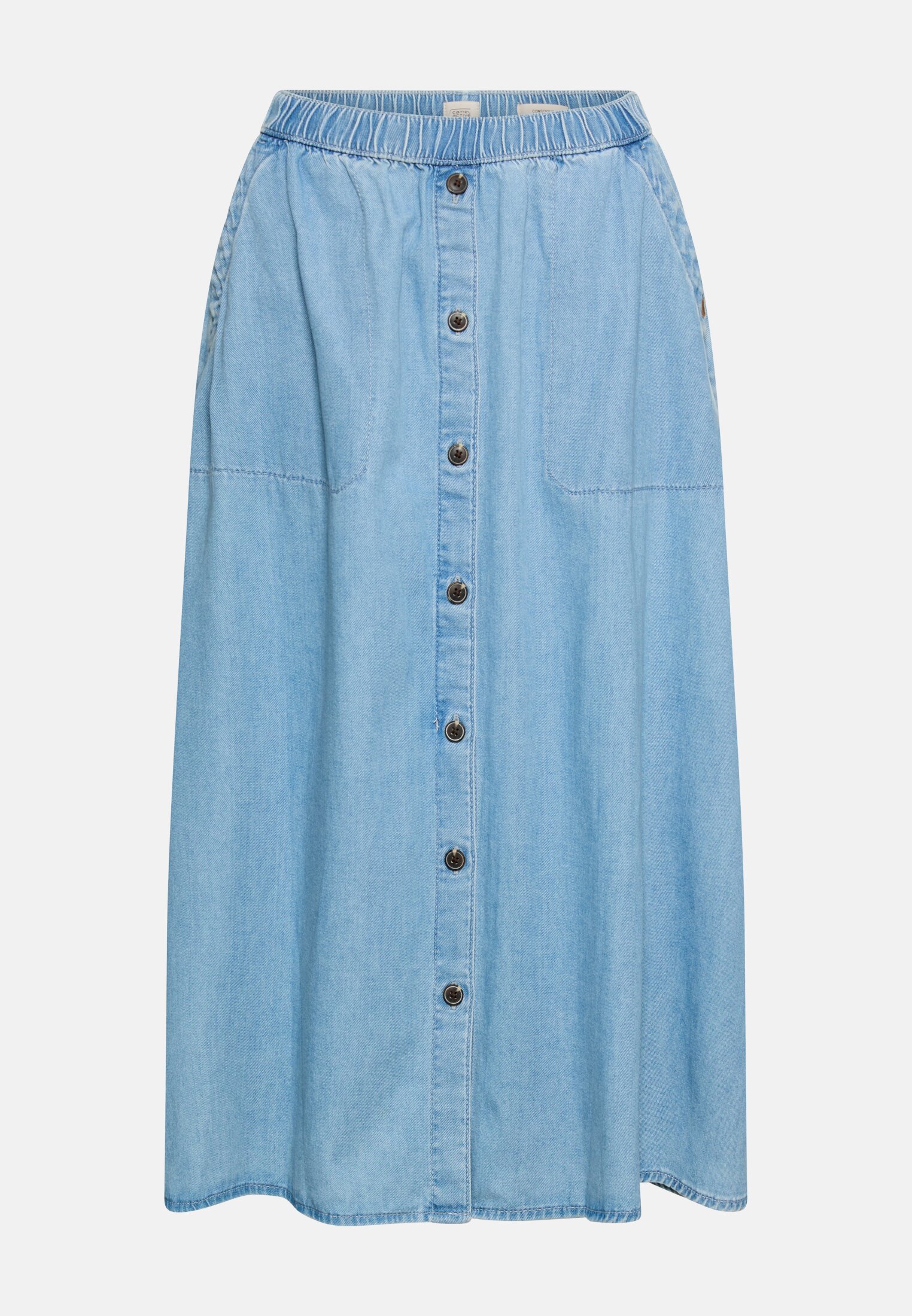 Damen Jeansrock mit Knopfleiste Hellblau frontal vorn