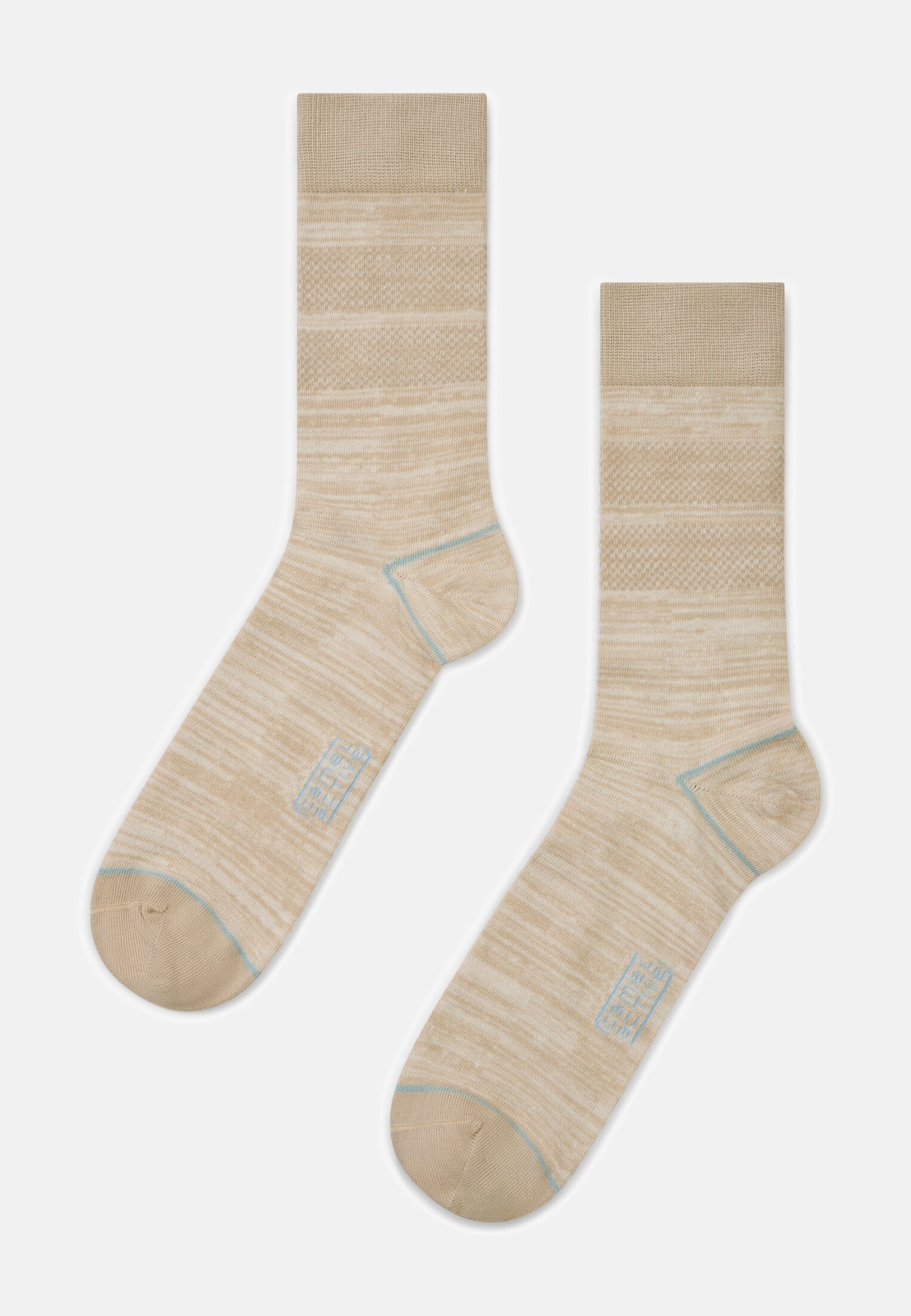 Men Socks in a pack of two, made from a cotton blend Beige front close