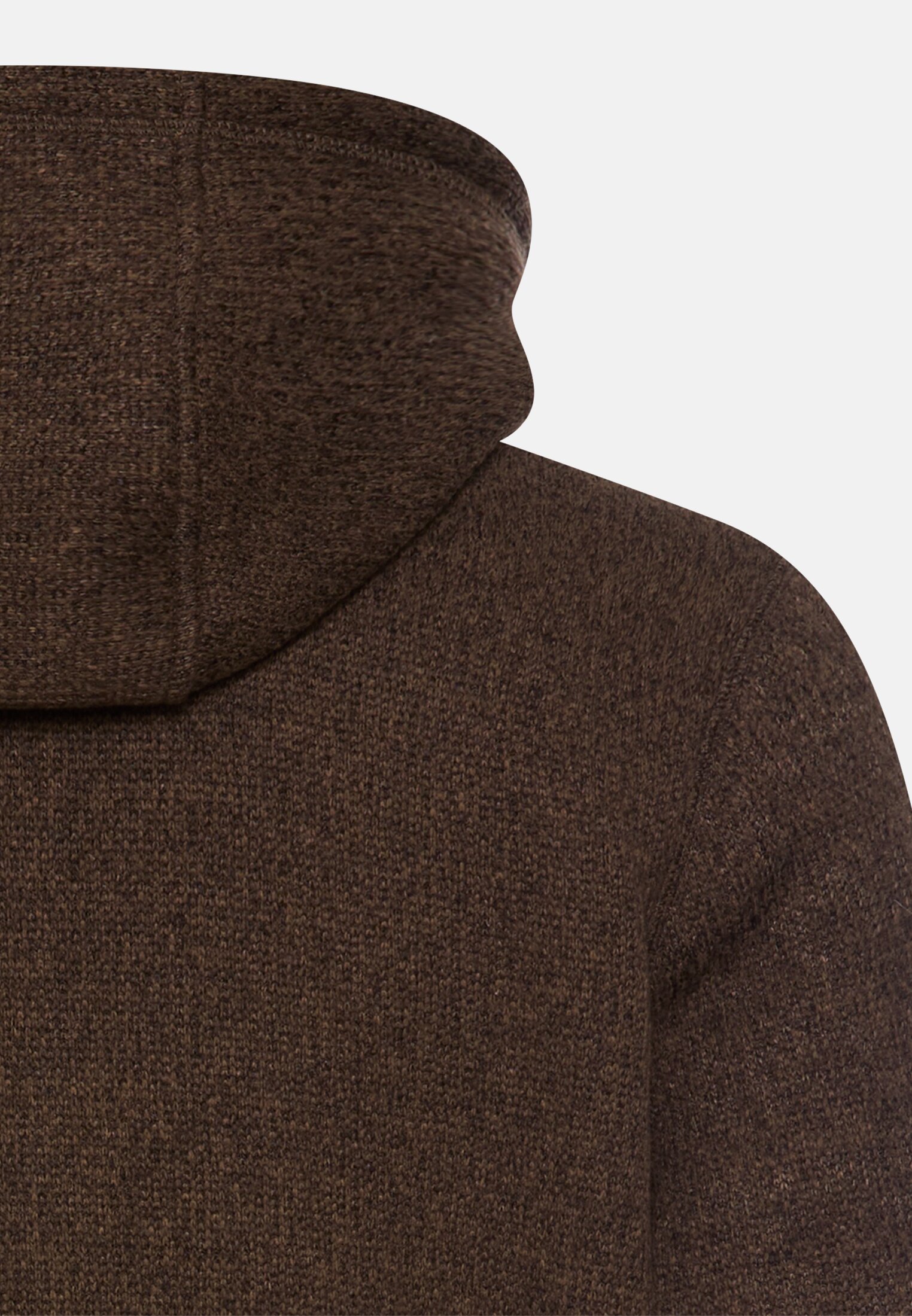 Herren Fleecejacke mit Teddy Futter Sepiabraun hinten nah