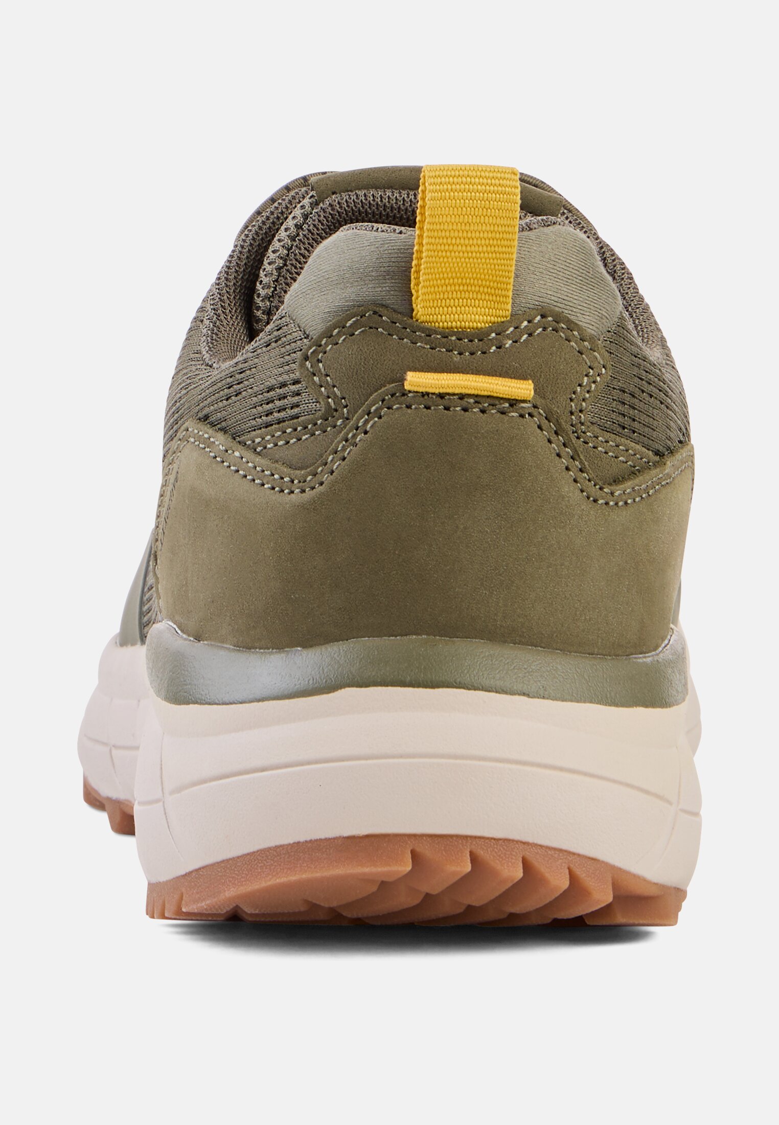 Heren Casual sneaker met snelsluiting Kaki front dichtbij