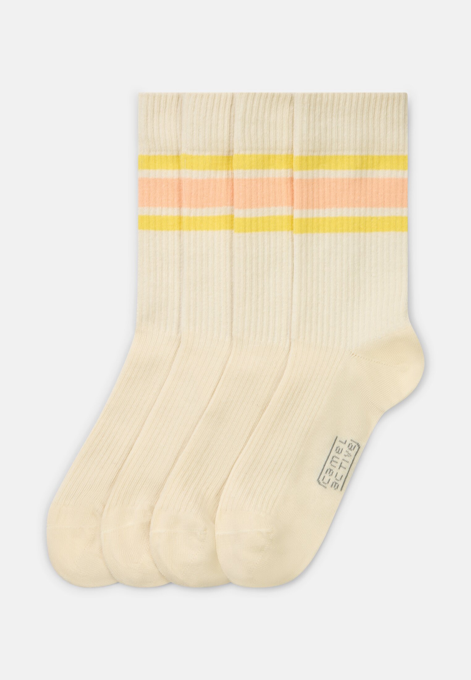 Women Pairs of socks in a pack of two made from a cotton blend Beige frontal front