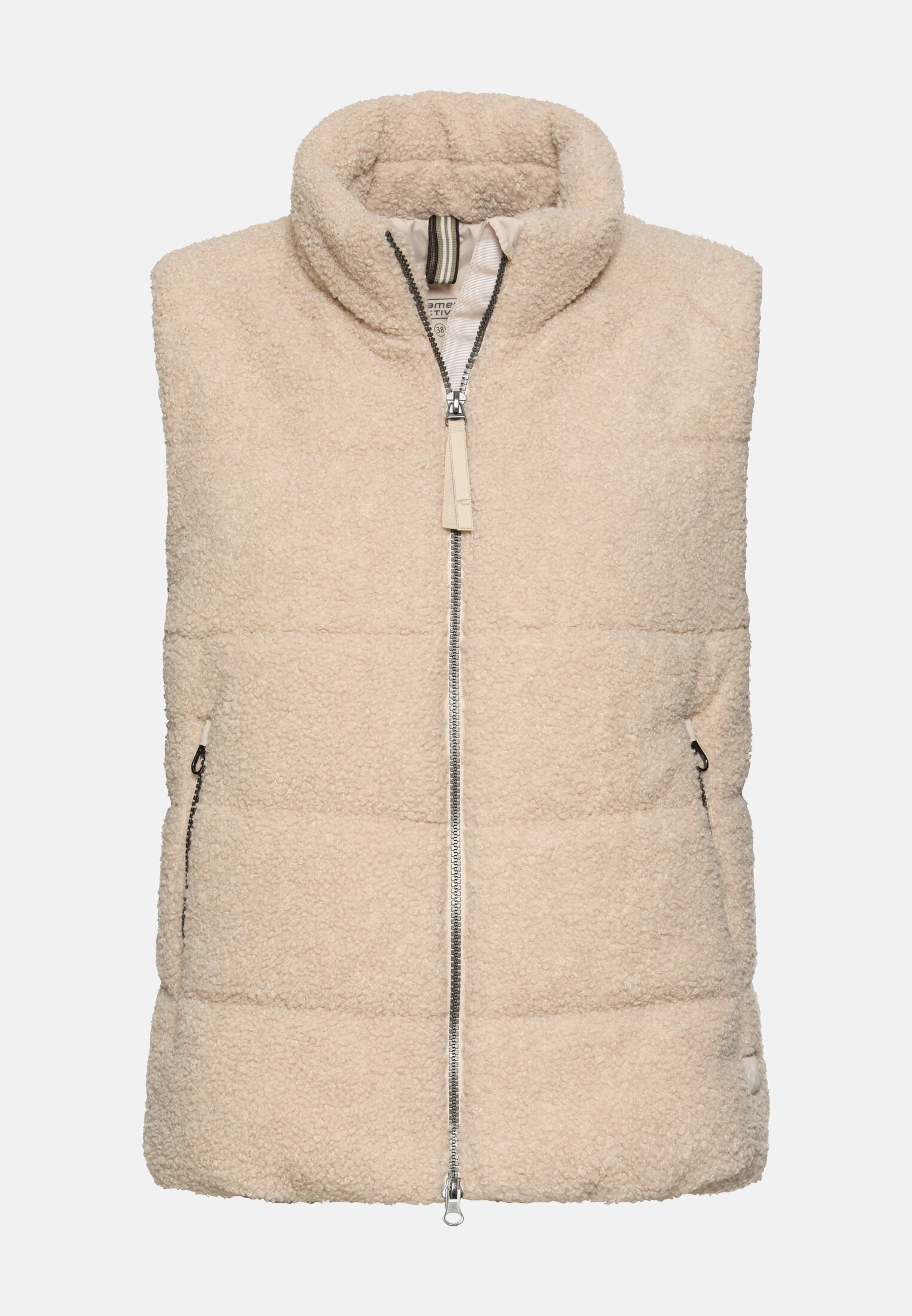 Vrouwen Teddybodywarmer met ritszakken Haver frontaal voor