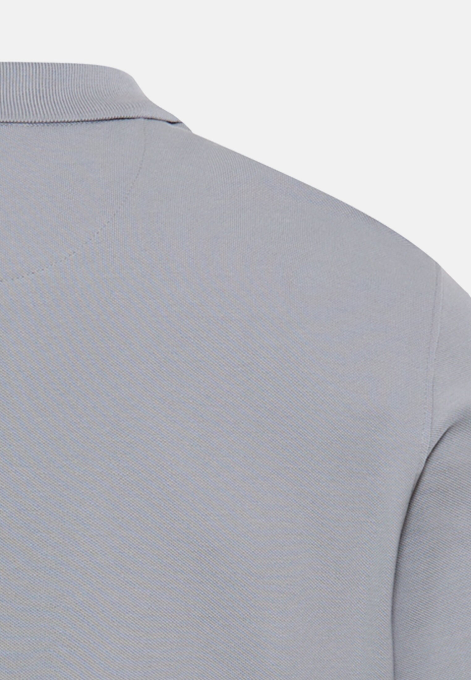 Heren Poloshirt met korte knoopsluiting Grijs achter dichtbij