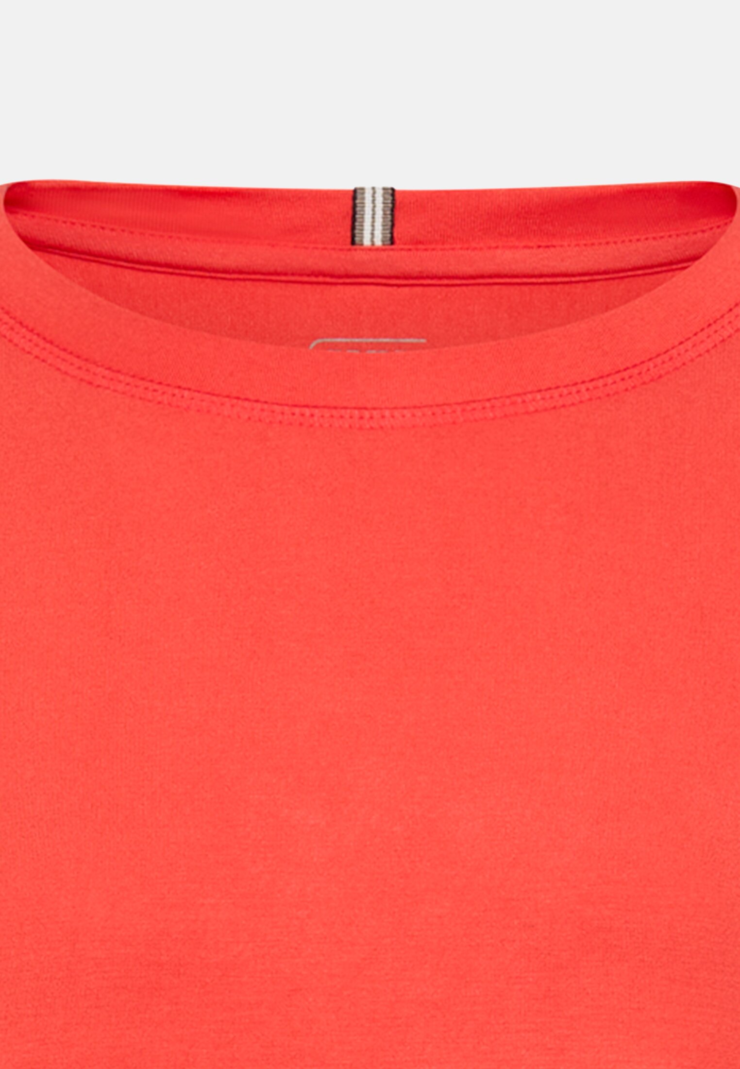 Women Long-sleeved shirt with a crew neck Flame red front close