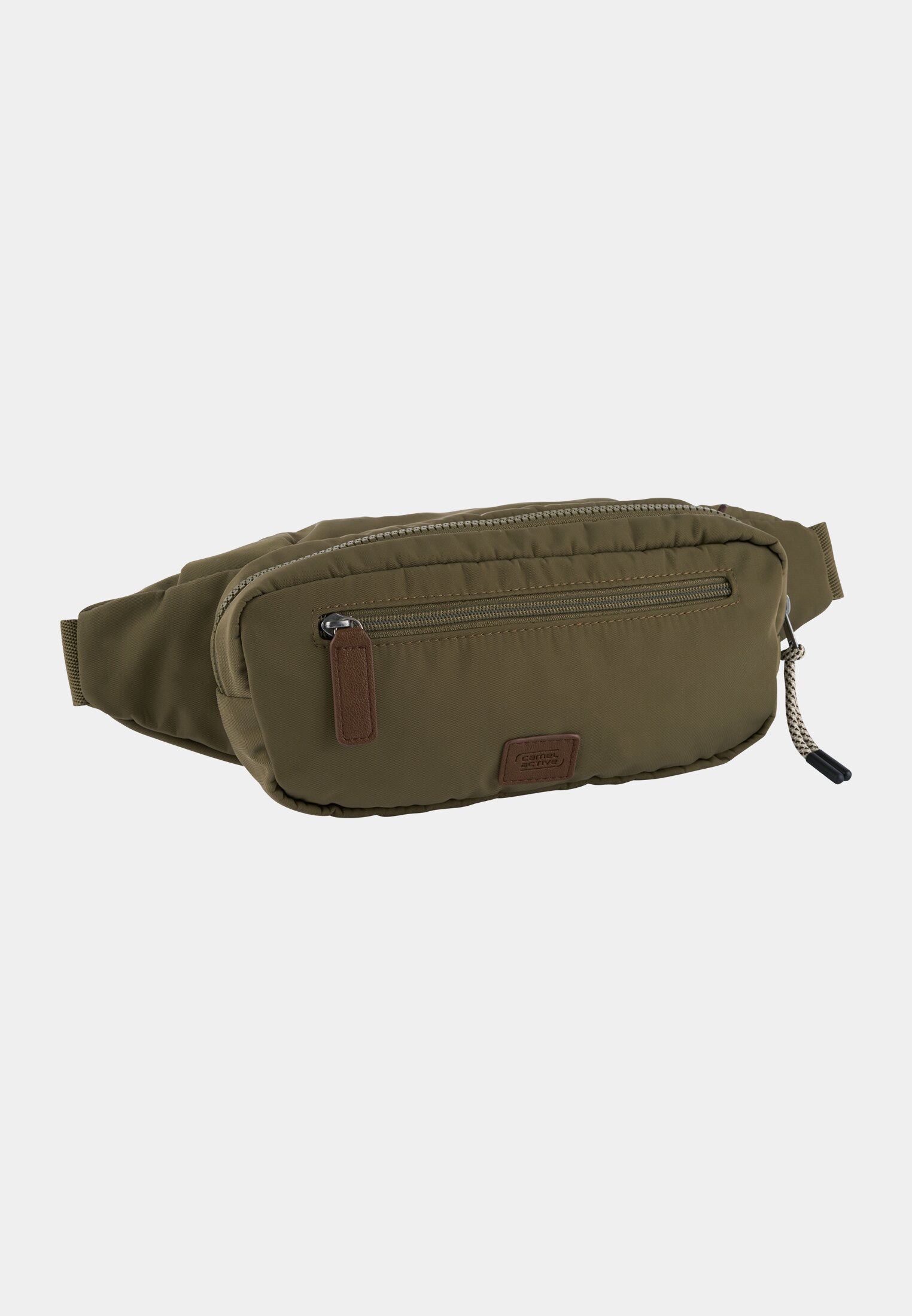 Women AURUM belt bag with adjustable strap Dark Green frontal back