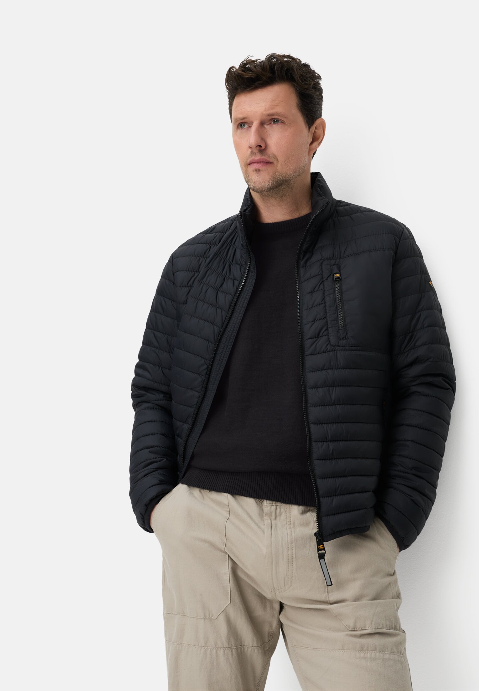 Heren Gebreide trui van puur katoen Zwart gedragen emotional