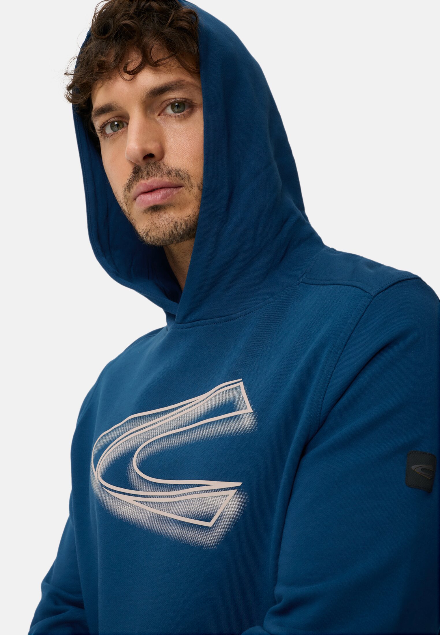 Heren Sweatshirt met capuchon Lichtblauw gedragen emotional 