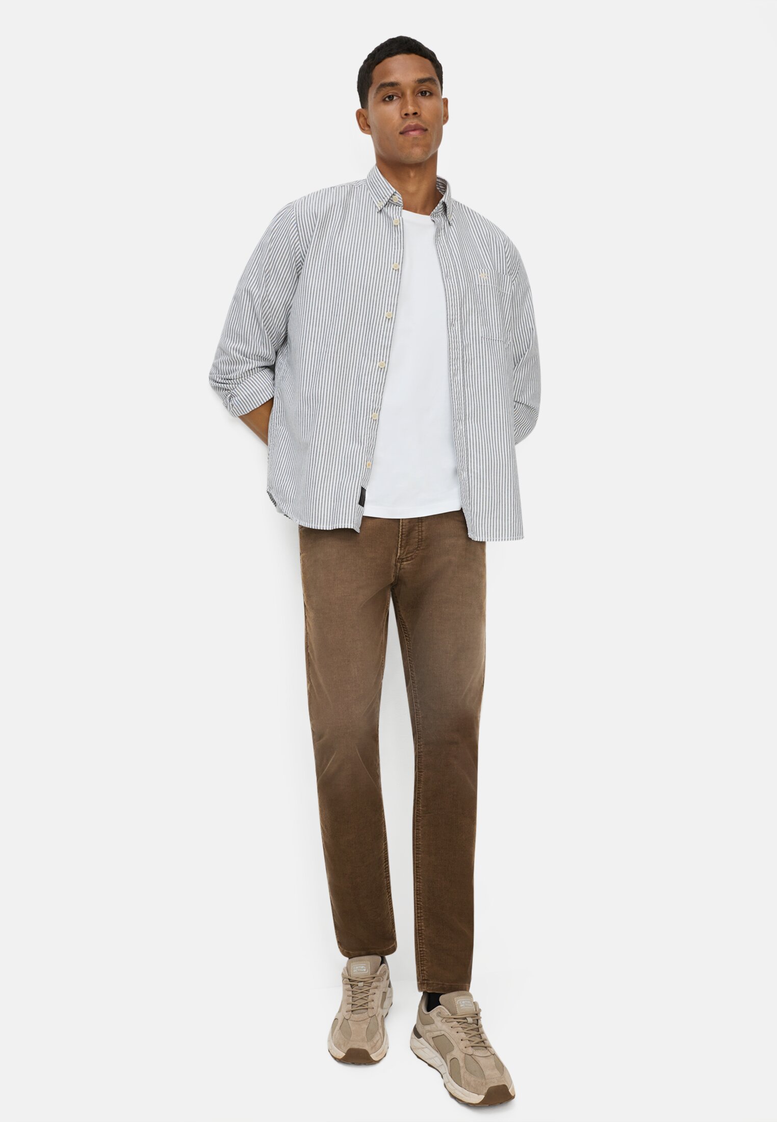 Men Slim Fit 5-pocket trousers Sepia brown worn emotional