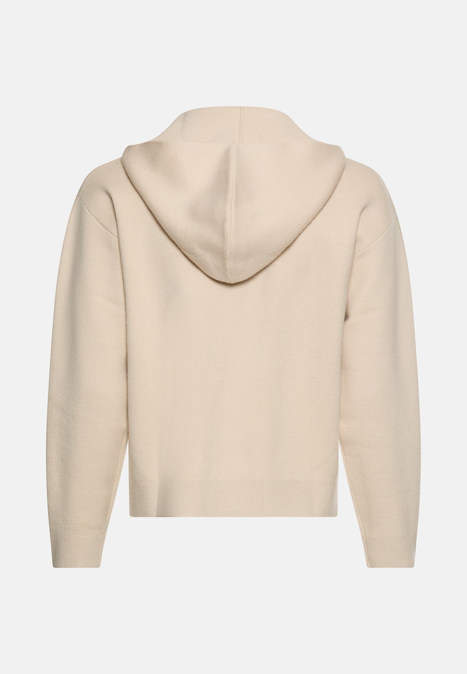 Damen Strickjacke mit Kapuze Hafer frontal hinten