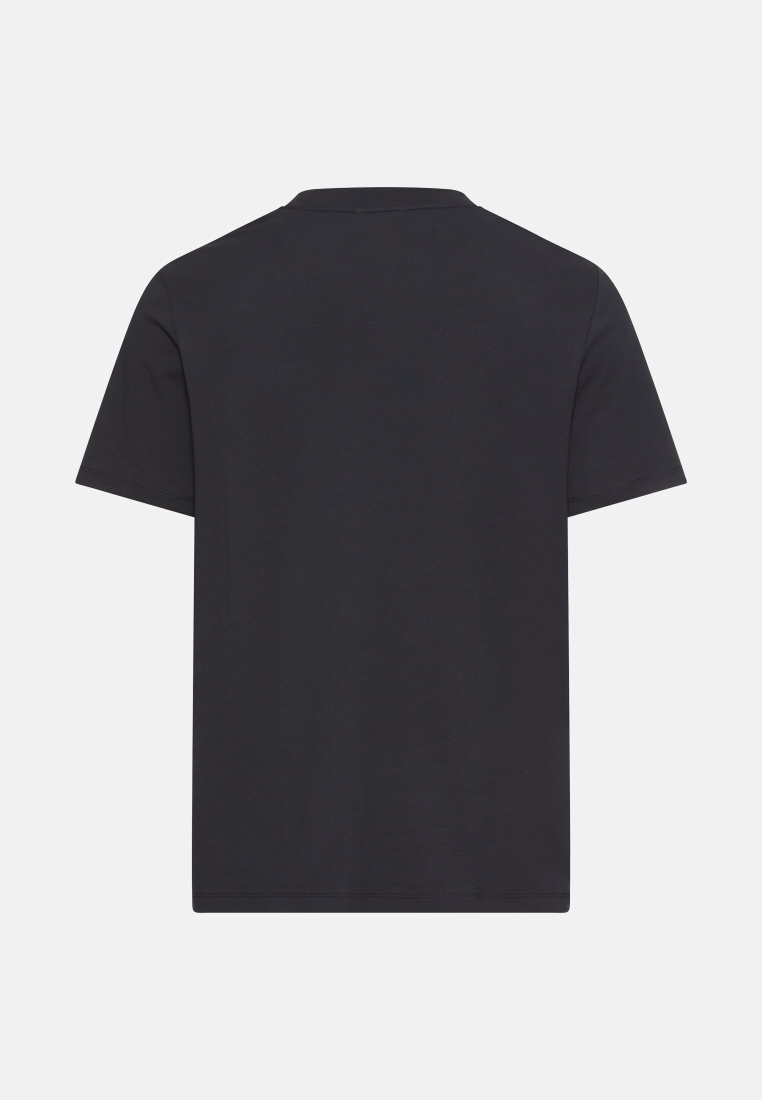 Heren T-shirt met borstzak Donkerblauw frontaal achter