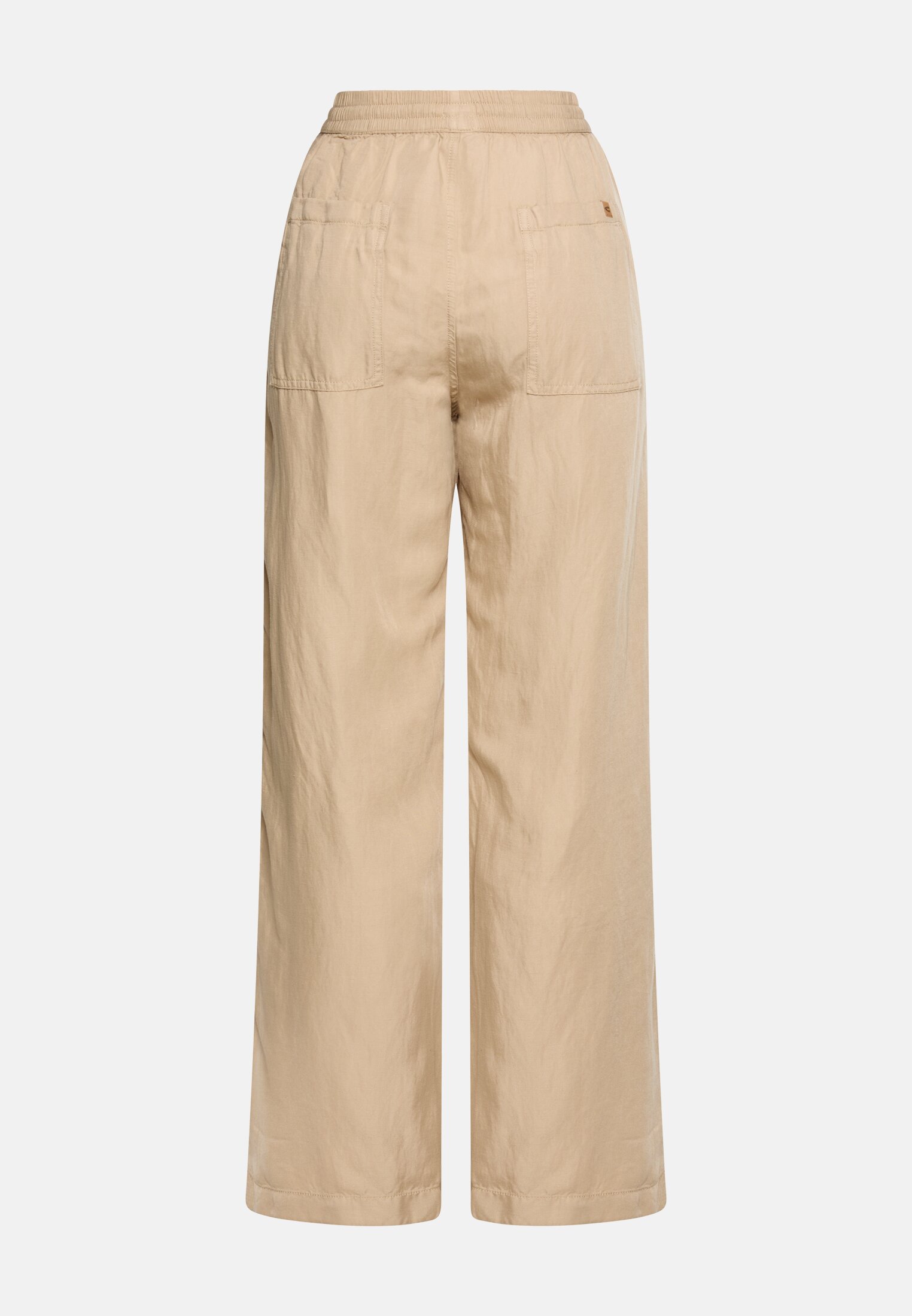 Damen Casual Hose mit weitem Bein Sand frontal hinten