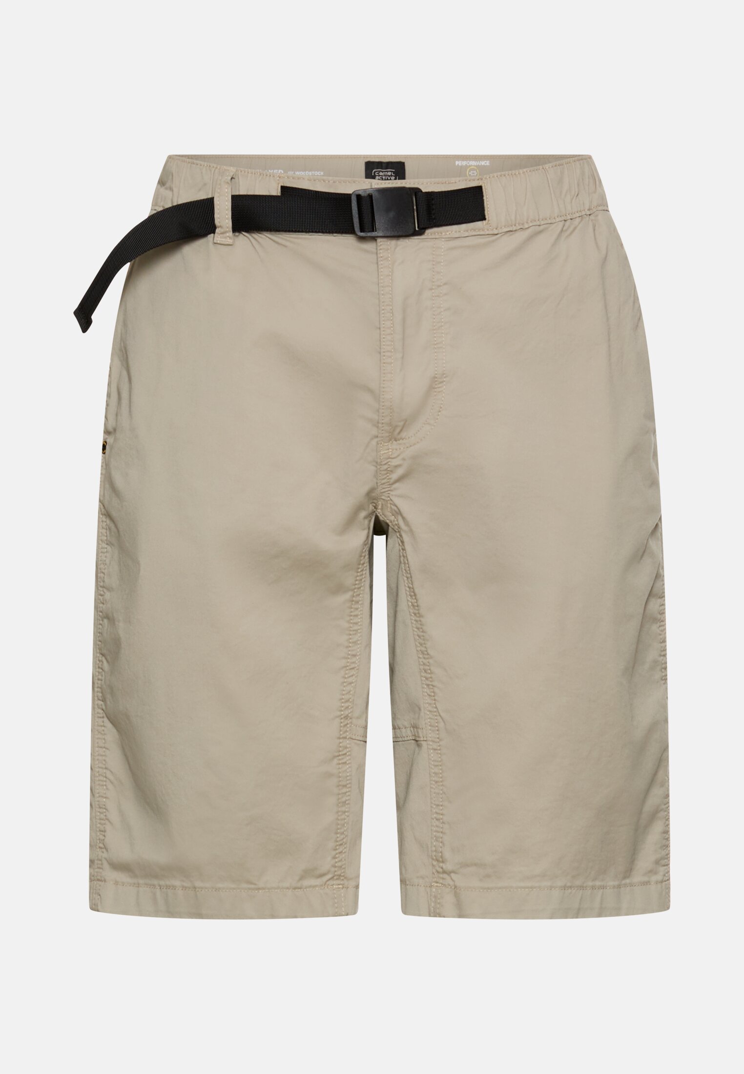 Herren Bermuda Shorts mit elastischem Bund Beige frontal vorn