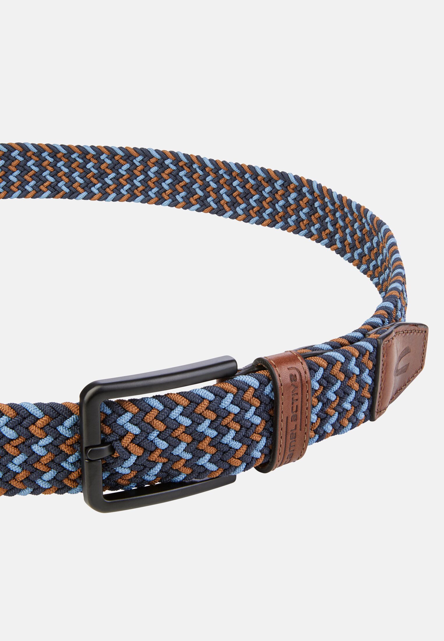 Men Elastic braided belt Night Blue