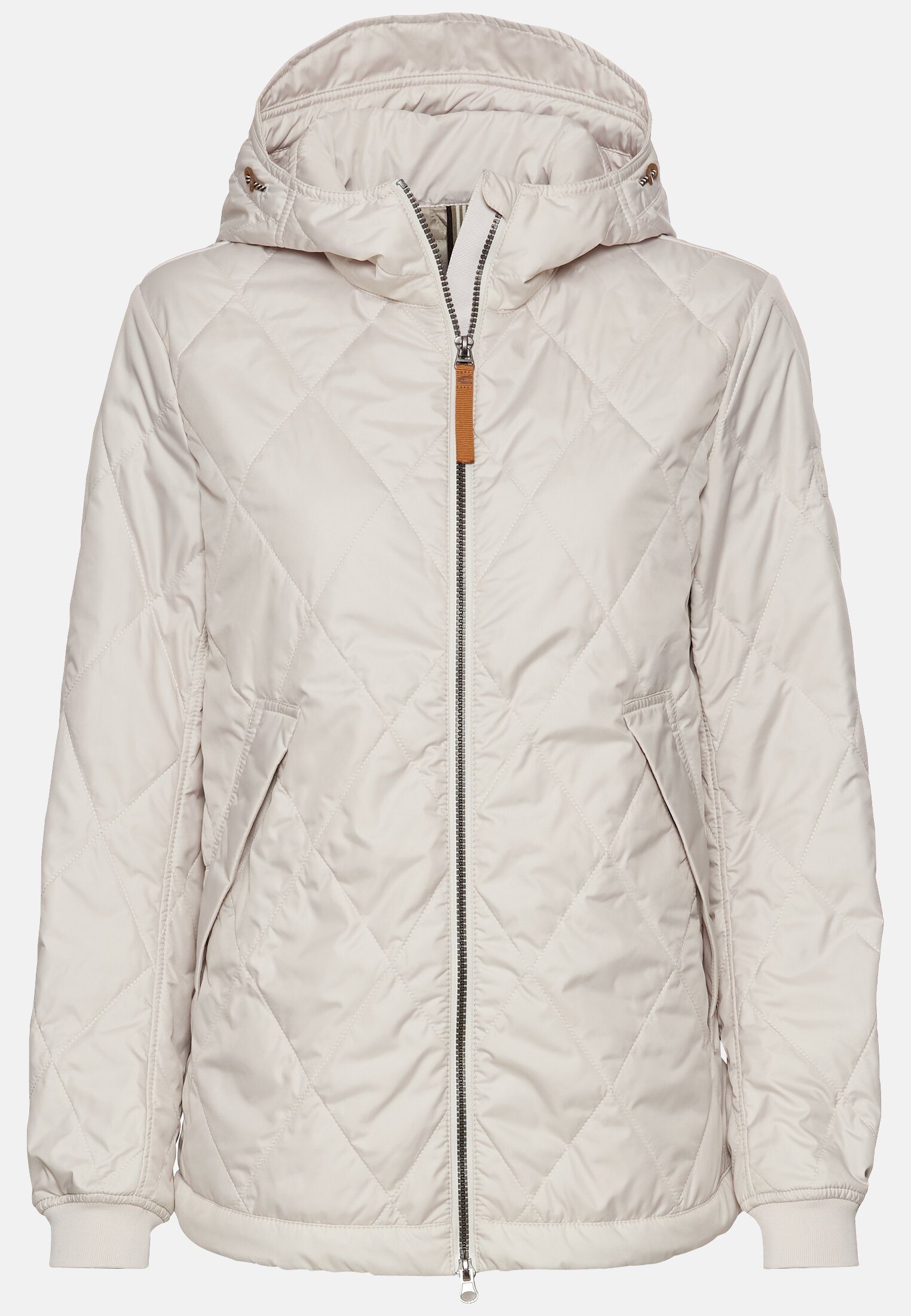 Women Jacket with diamond quilting Pearl white frontal front